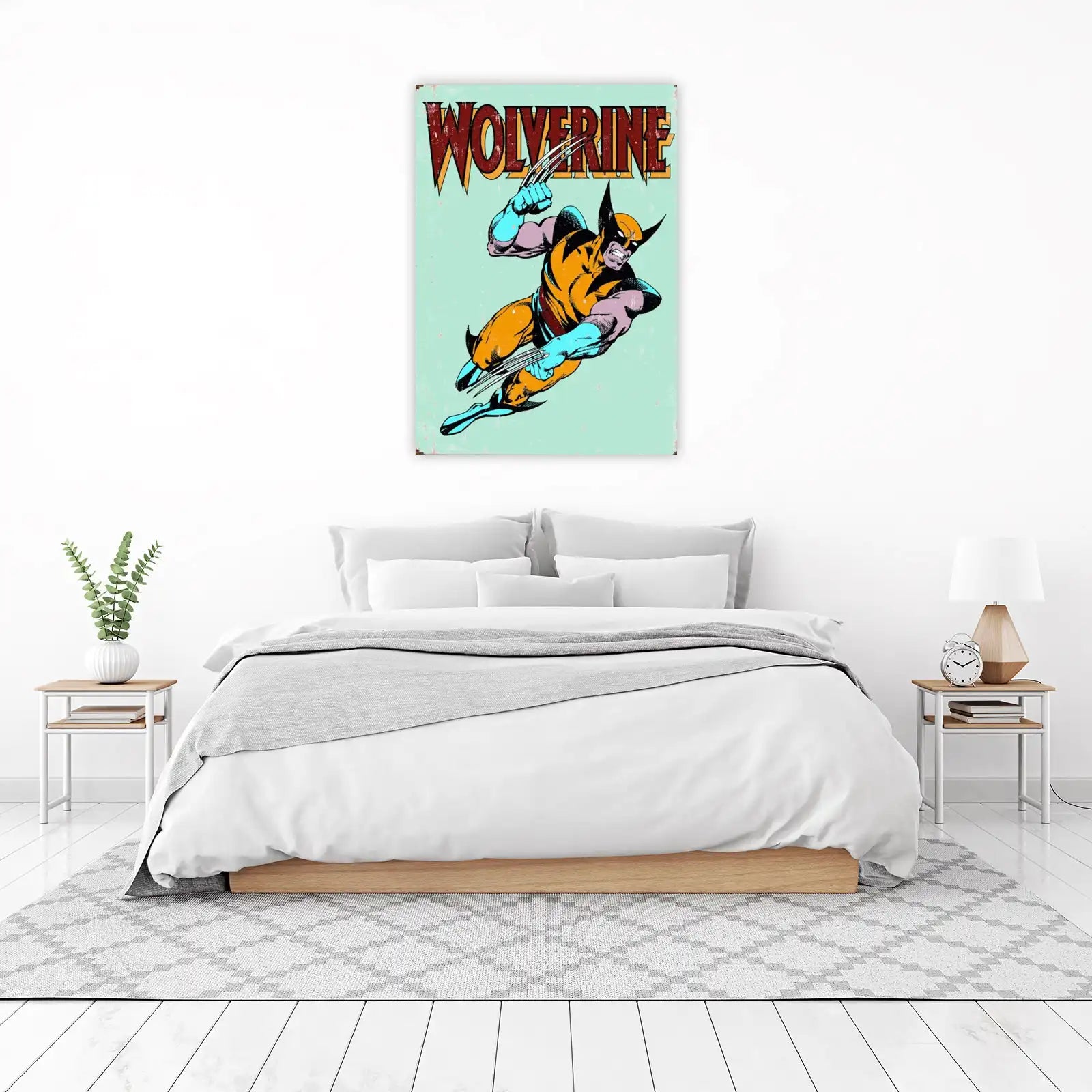 Retro Wolverine Action Comic Wall Art