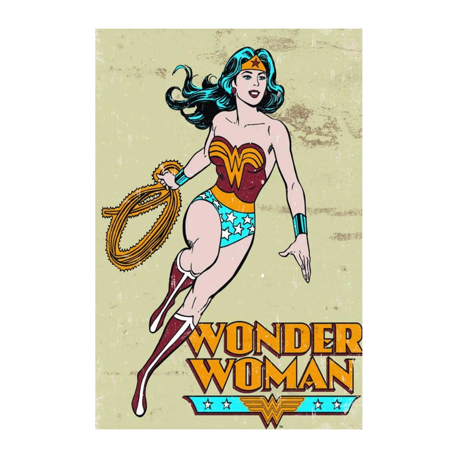 Vintage Wonder Woman Retro Comic Wall Art