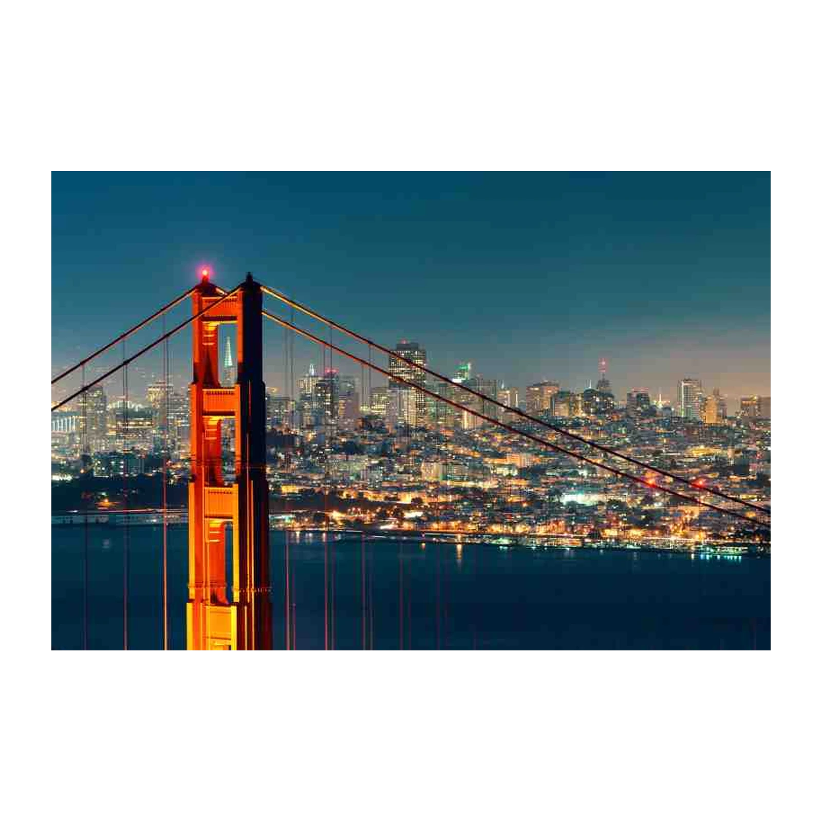 Golden Gate Bridge Night Skyline Wall Art