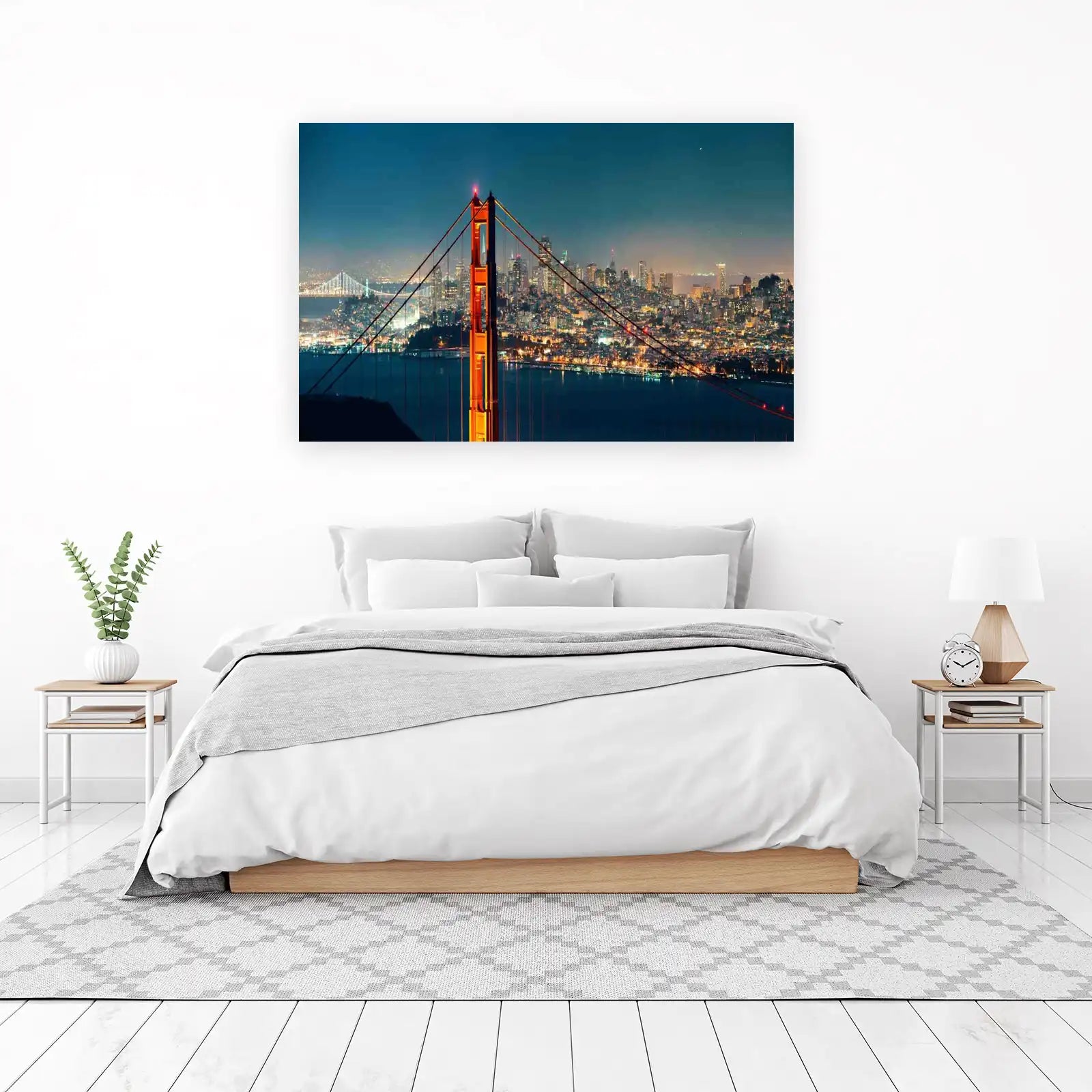 Golden Gate Bridge Night Skyline Wall Art