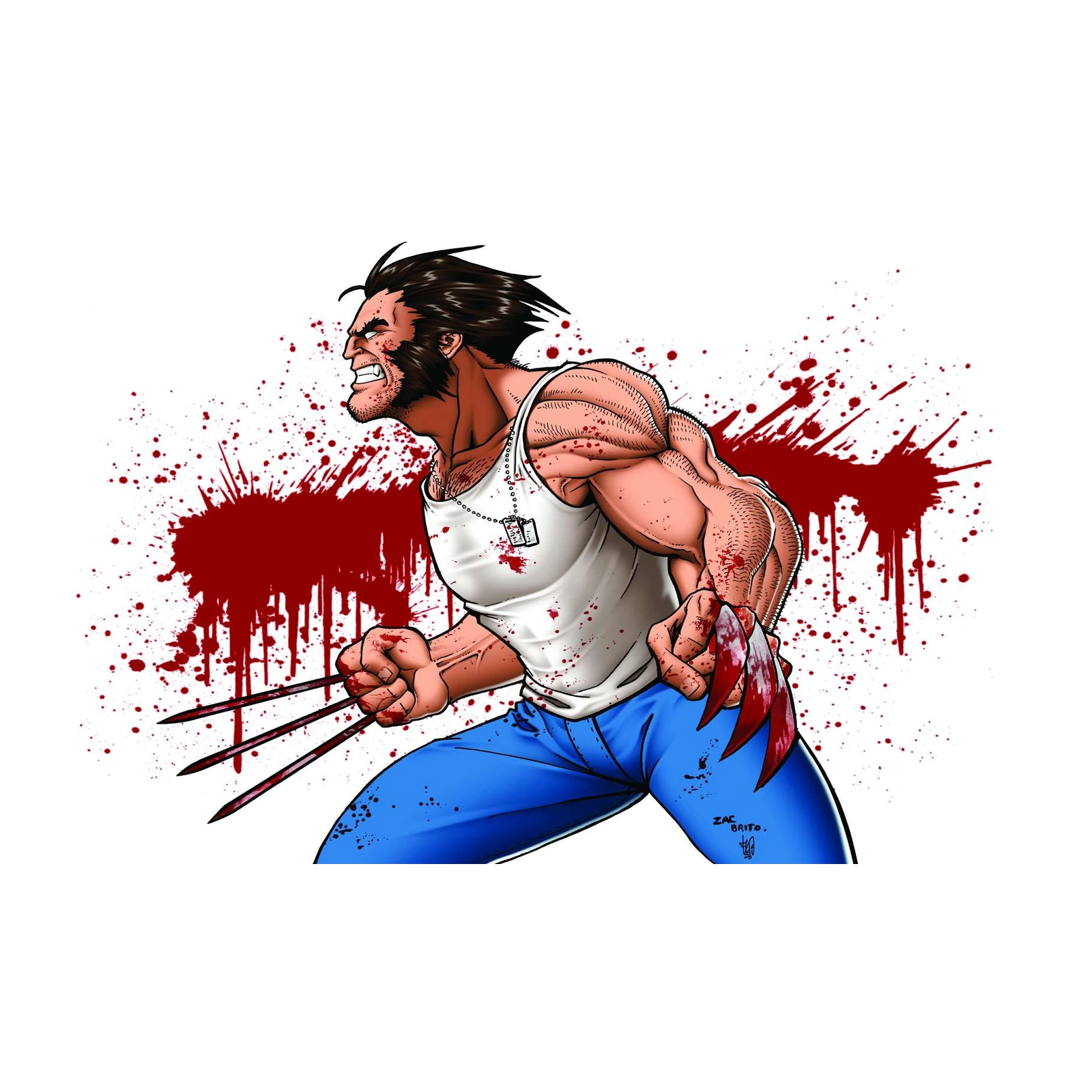 Ferocious Wolverine Action Wall Art