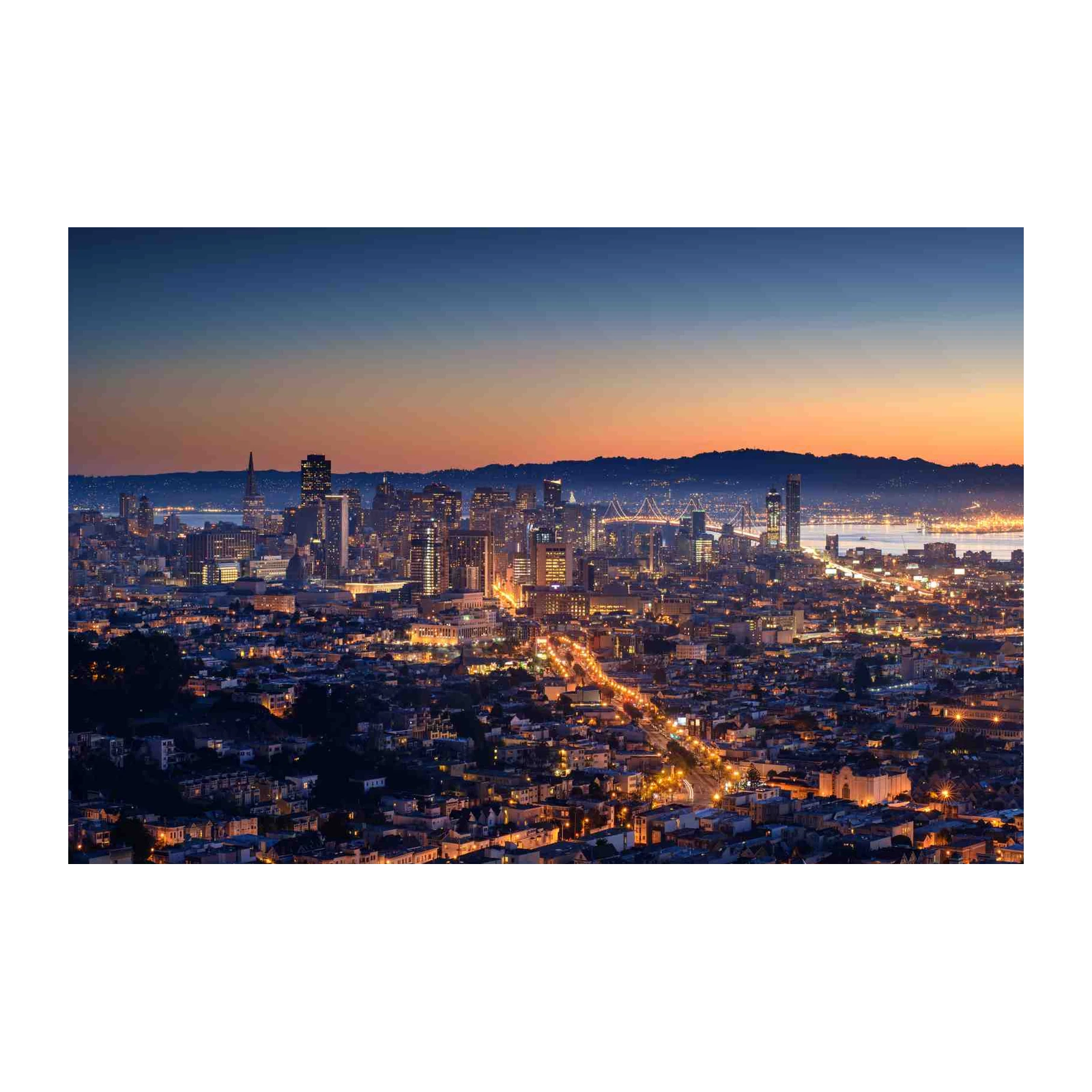 San Francisco Skyline Dusk Cityscape Wall Art