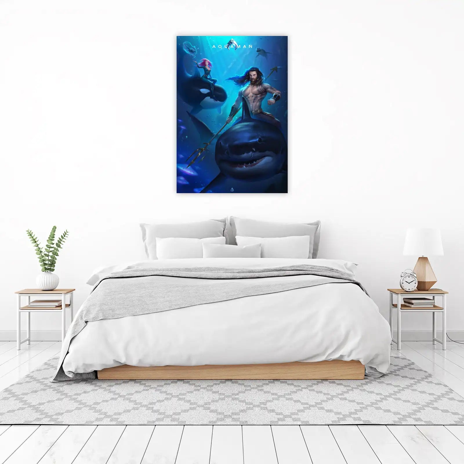 Aquaman Riding Shark Epic Ocean Wall Art