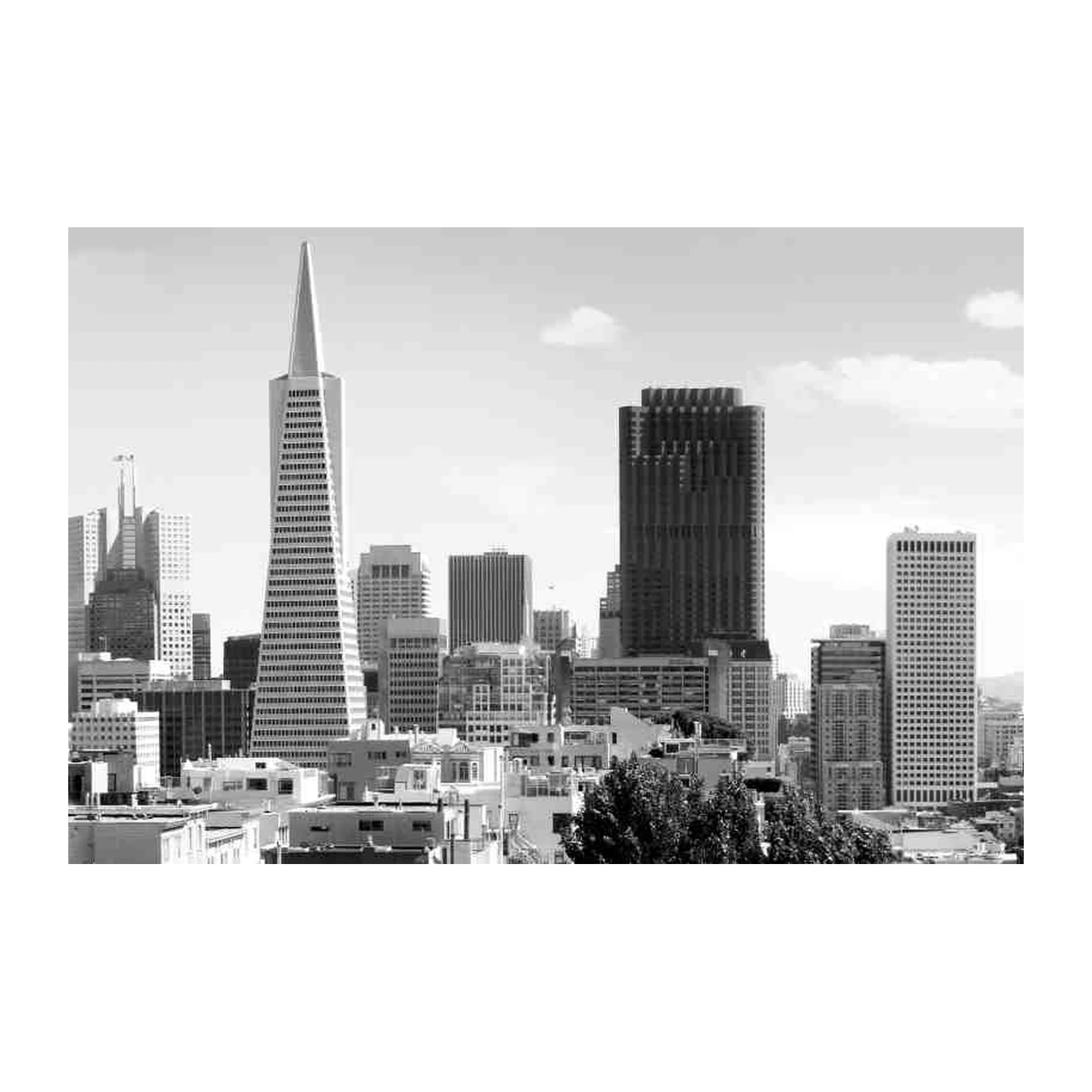 San Francisco Skyline Black & White Wall Art