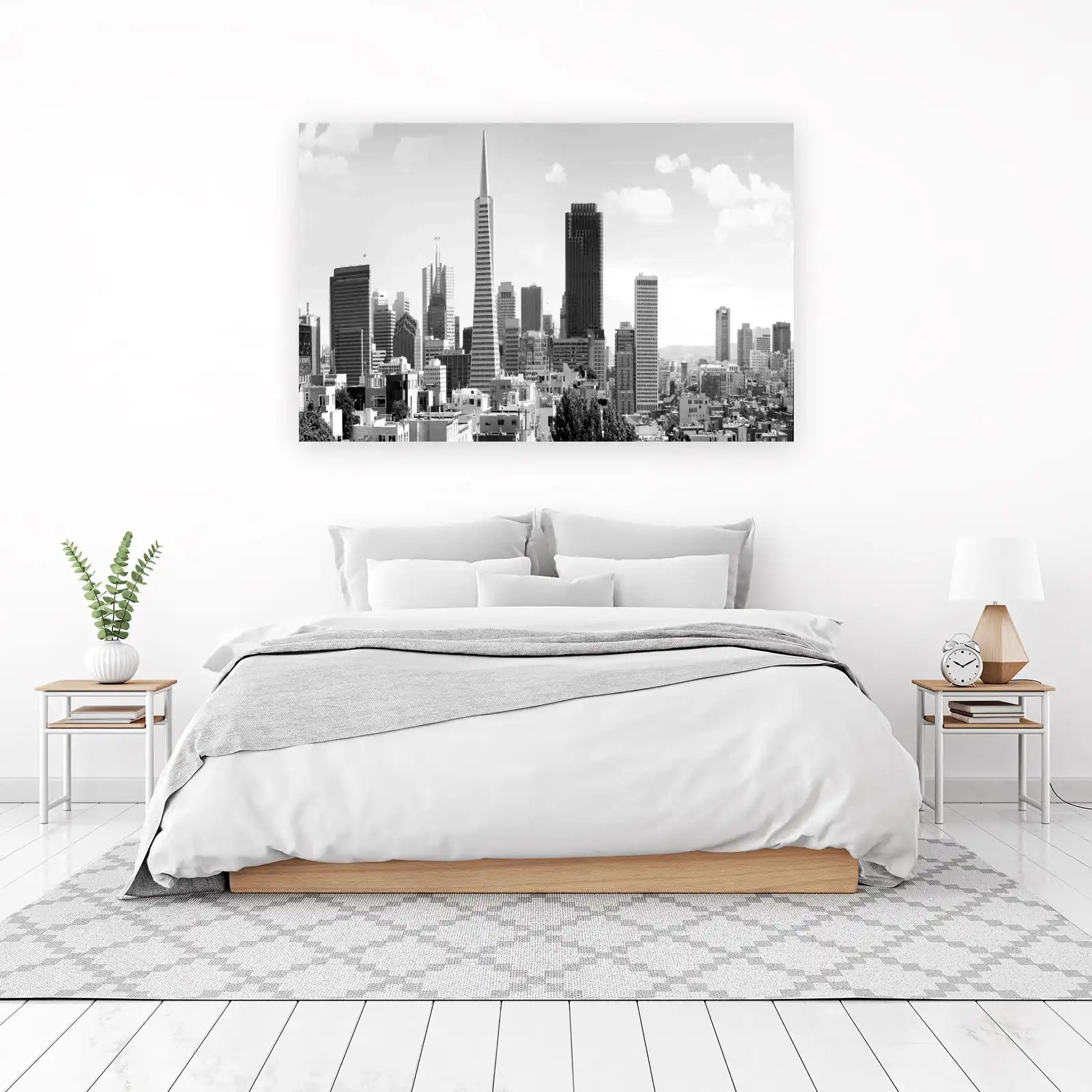 San Francisco Skyline Black & White Wall Art