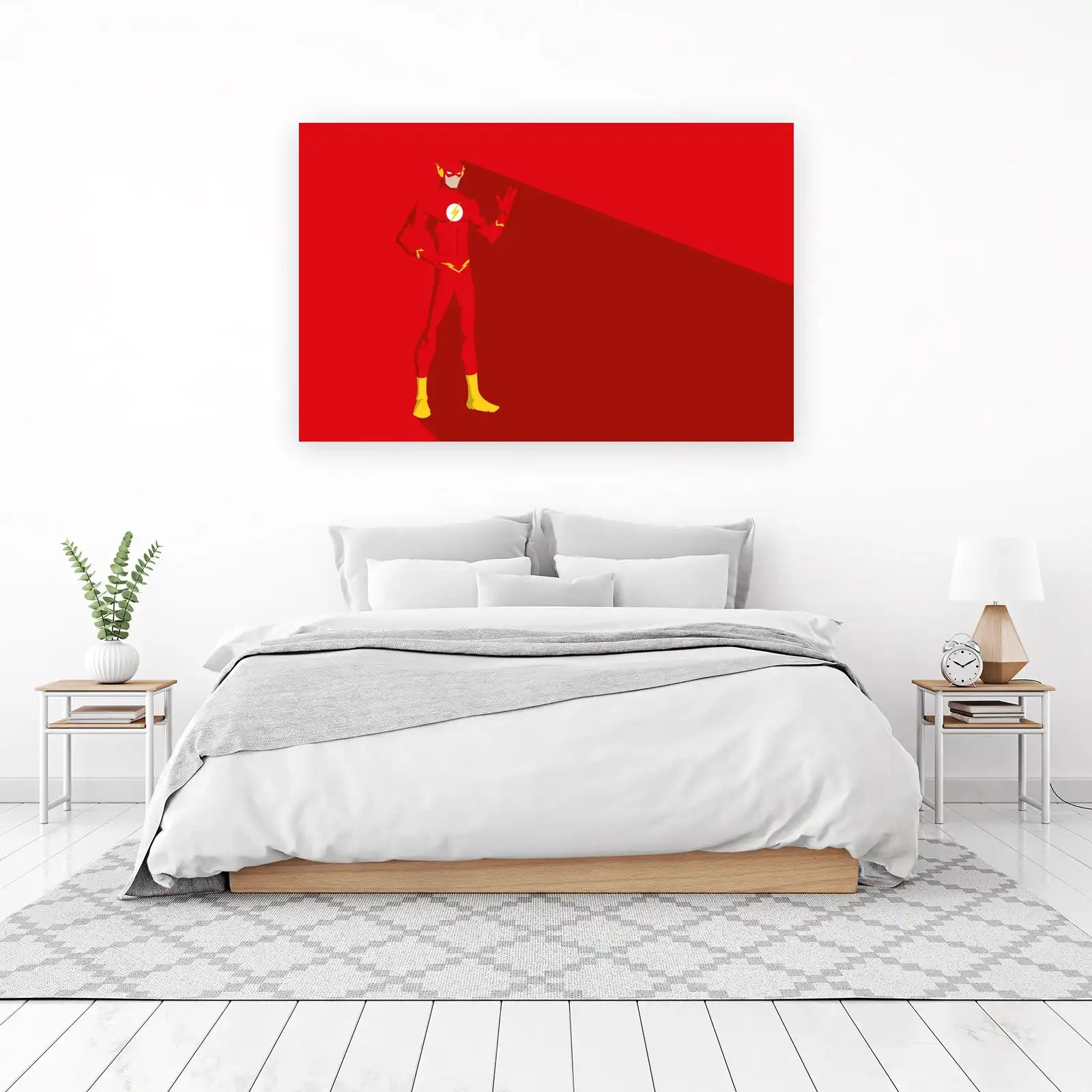 The Flash Minimalist Red Superhero Wall Art