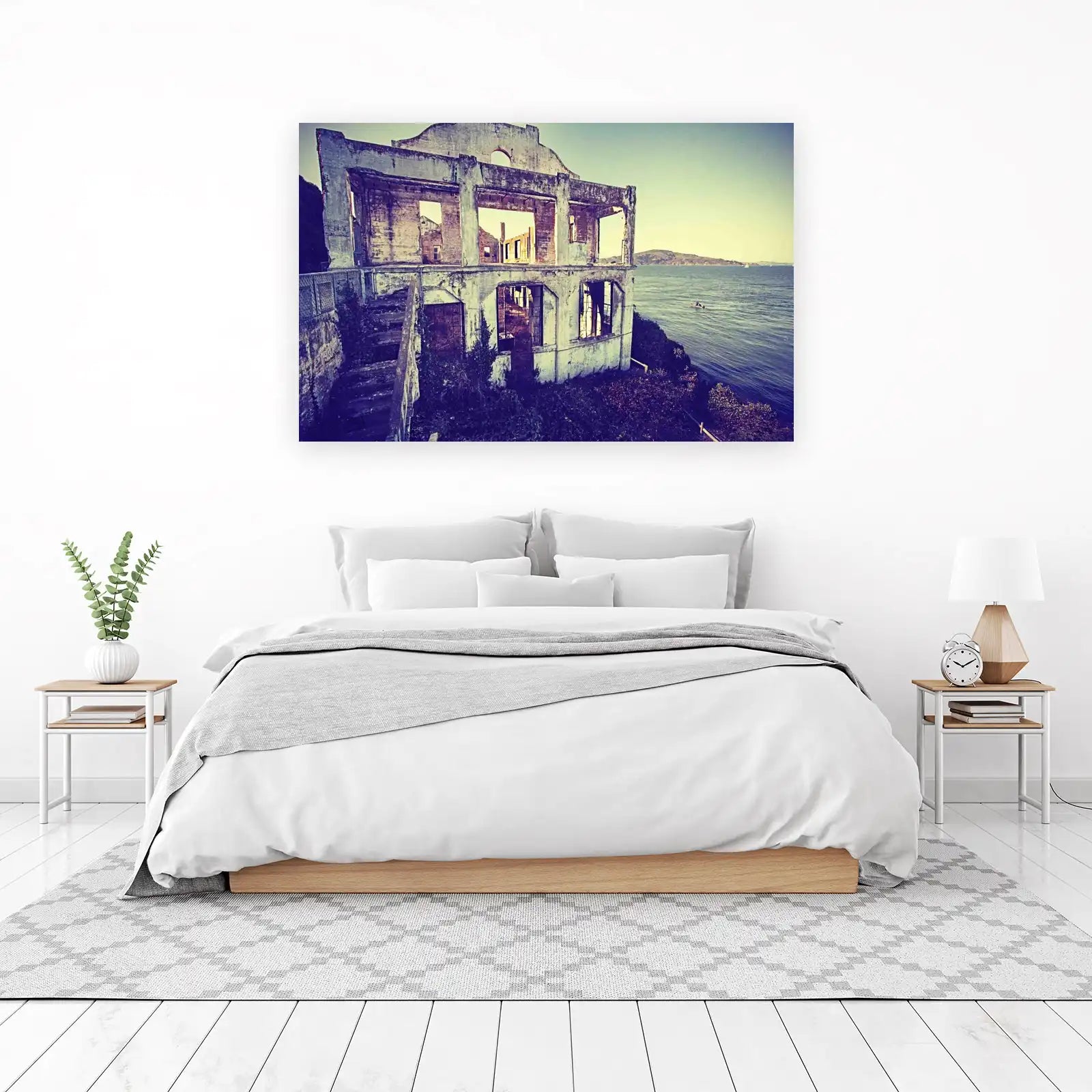 Historic Alcatraz Ruin Seascape Wall Art