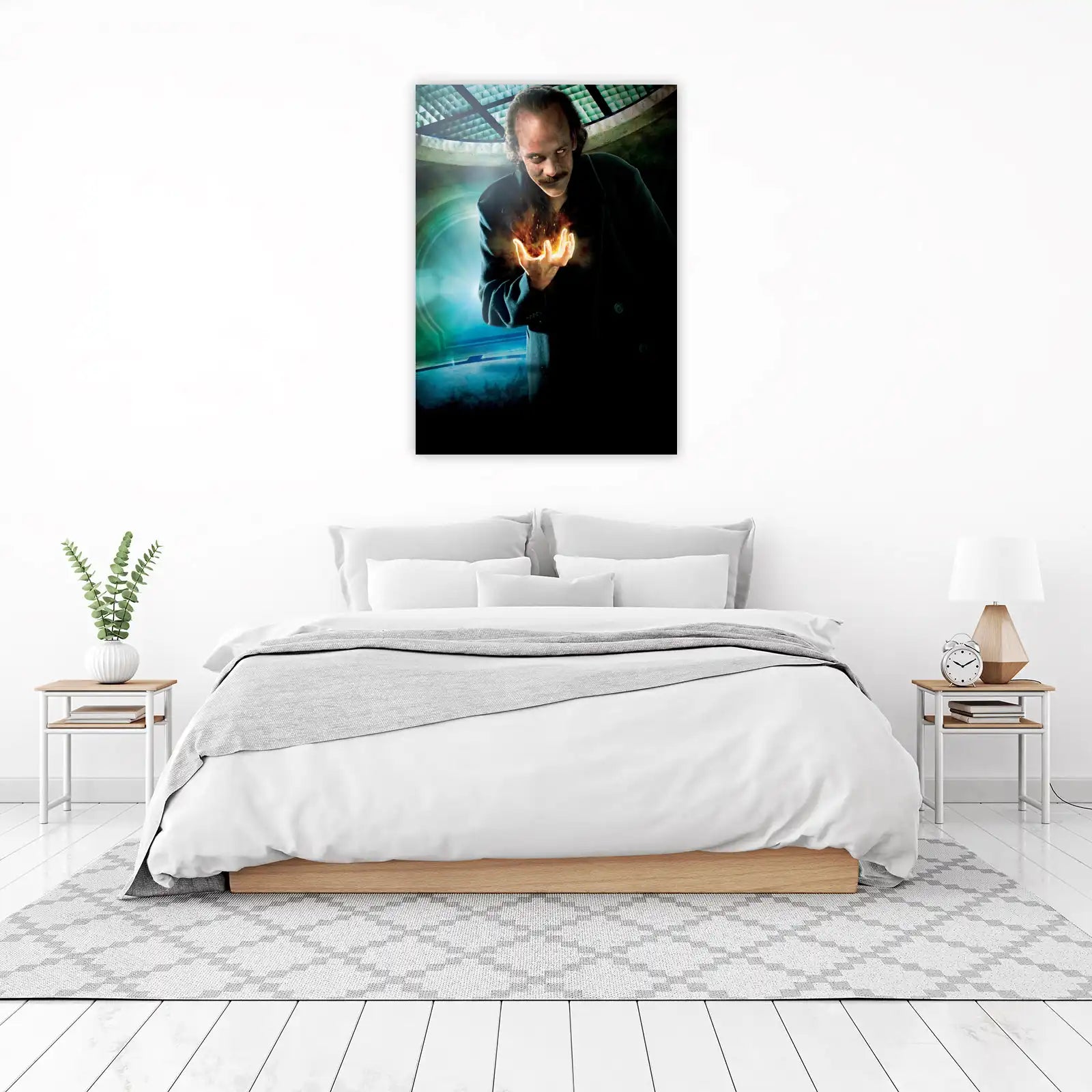 Mysterious Sorcerer Fiery Hand Wall Art