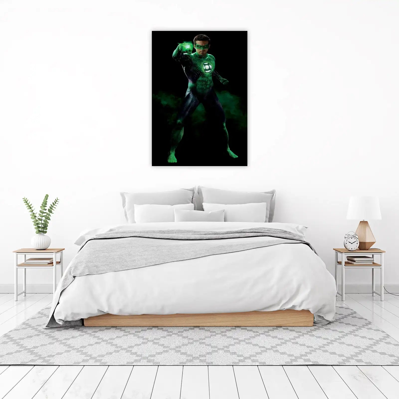 Green Lantern Superhero Power Glow Wall Art