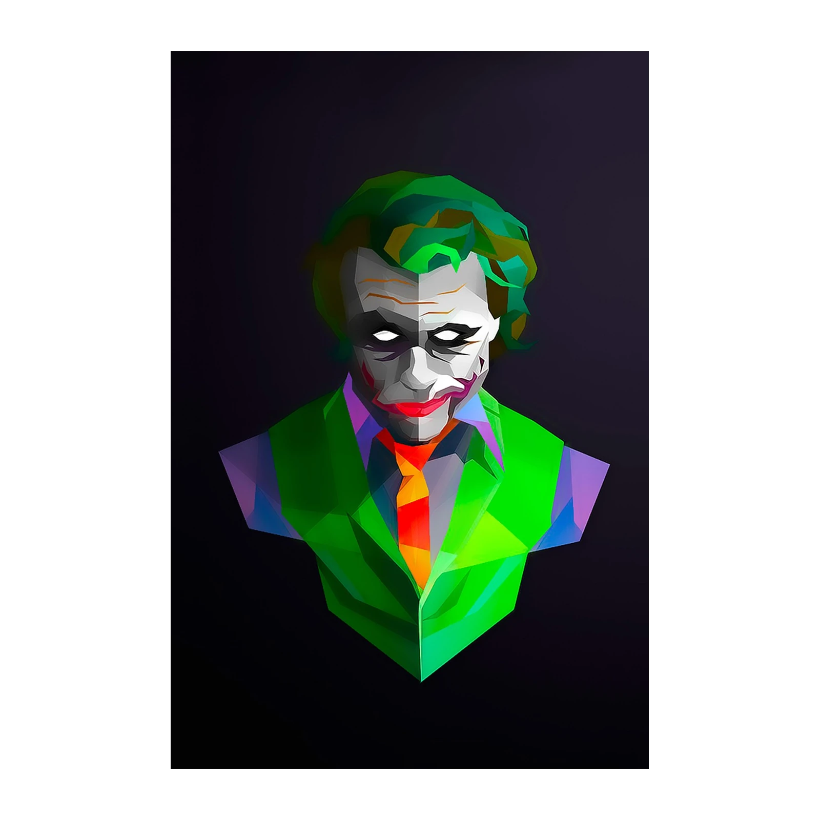 Geometric Joker Portrait Wall Art