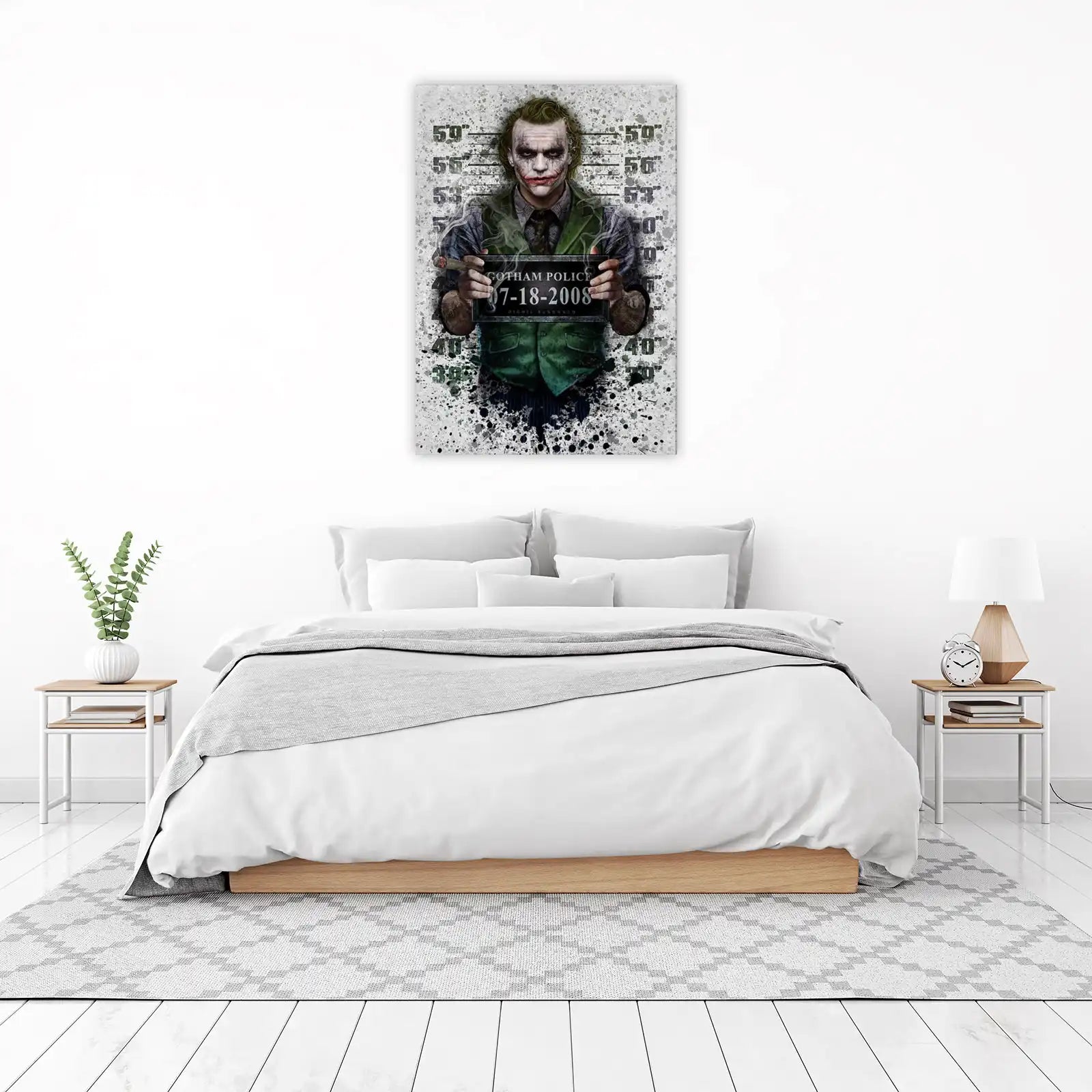 Iconic Joker Mugshot Wall Art | Movie Art