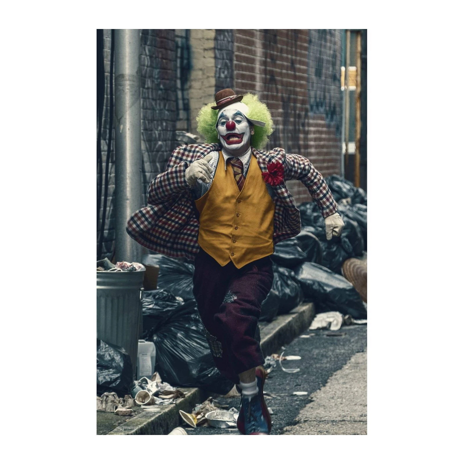 Joker Running Through Alley Wall Art
