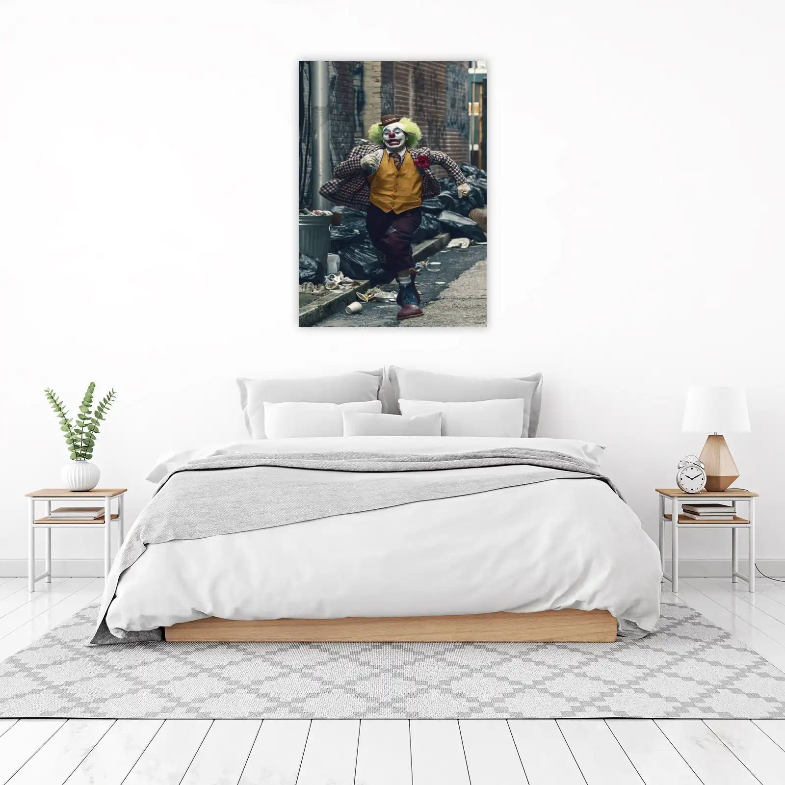 Joker Running Through Alley Wall Art