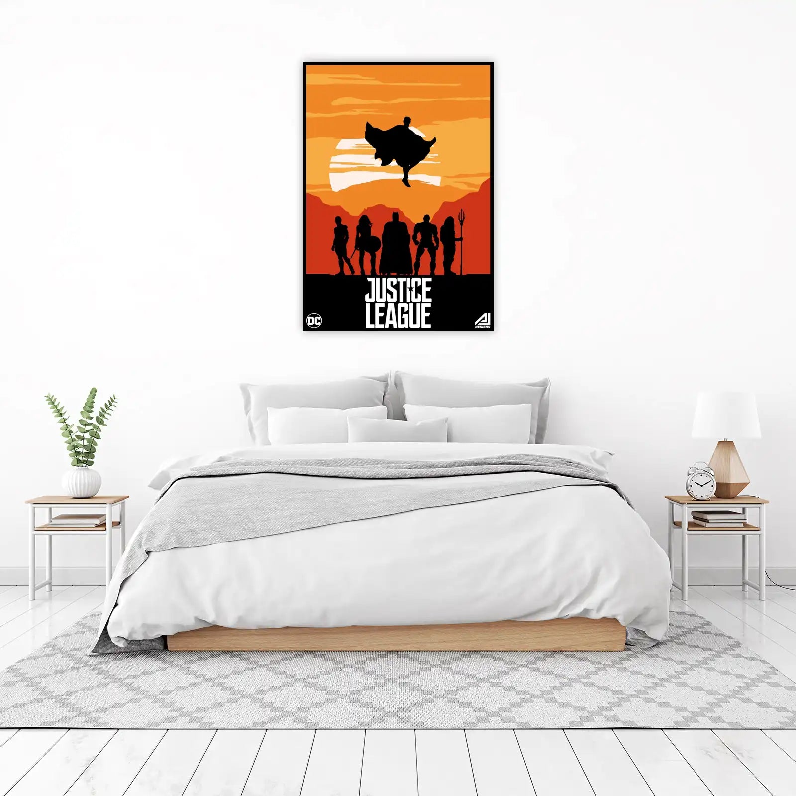Justice League Silhouette Sunset Wall Art