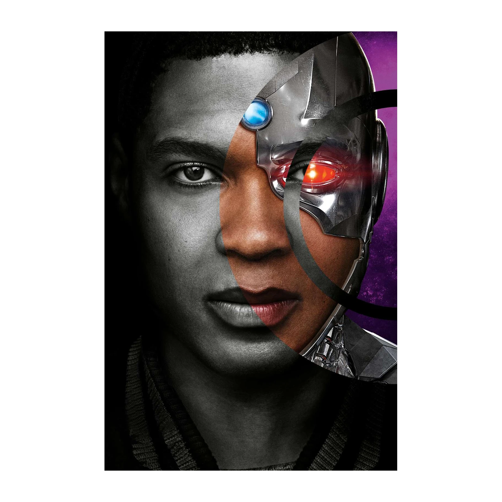 Cyborg Dual Nature Black & Grey Wall Art