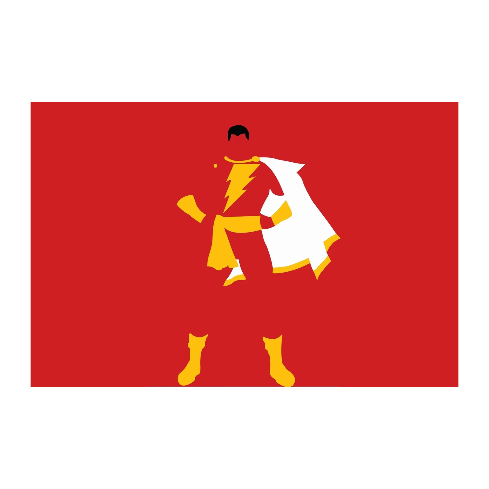 Shazam Superhero Minimalist Red Wall Art