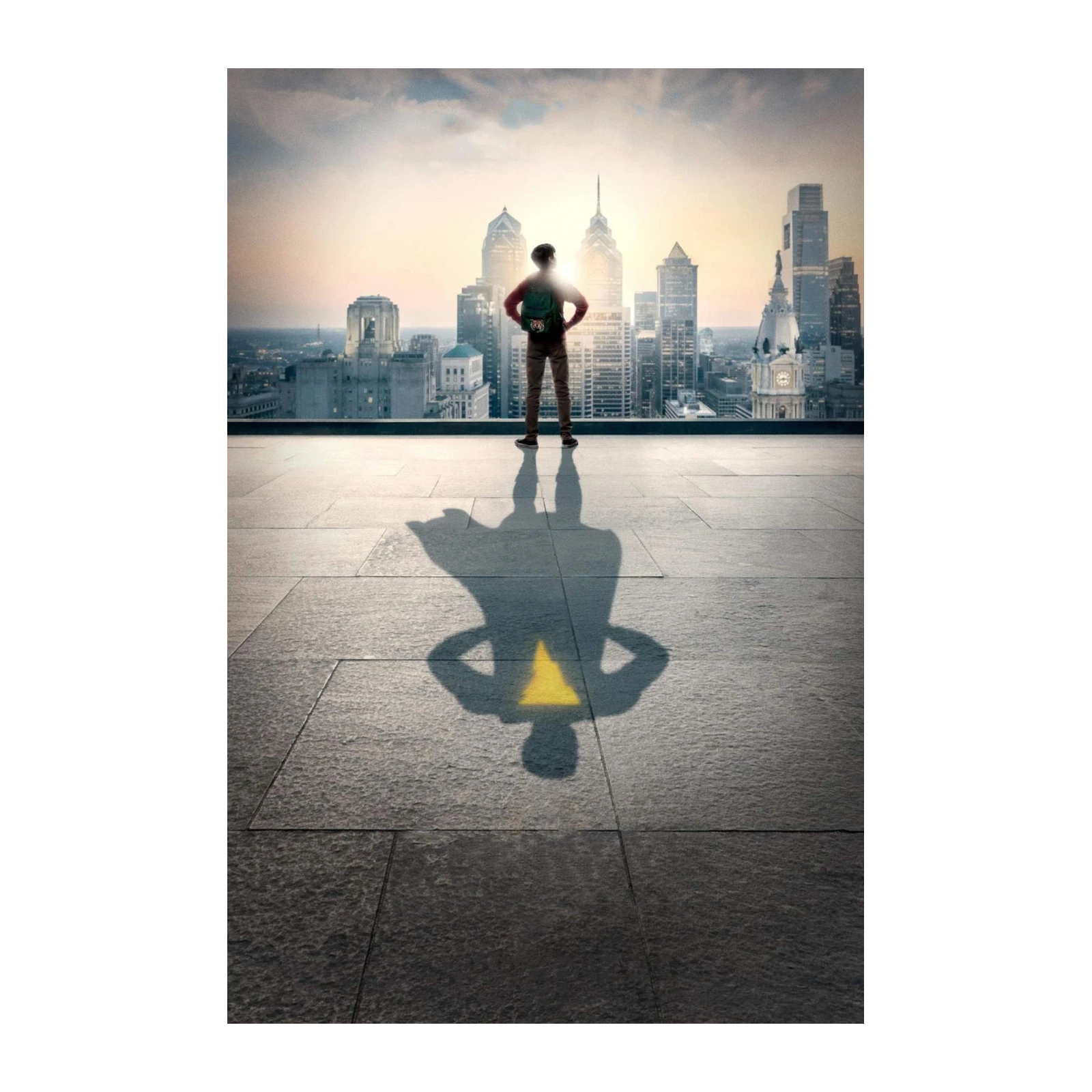 Superhero Silhouette Cityscape Wall Art