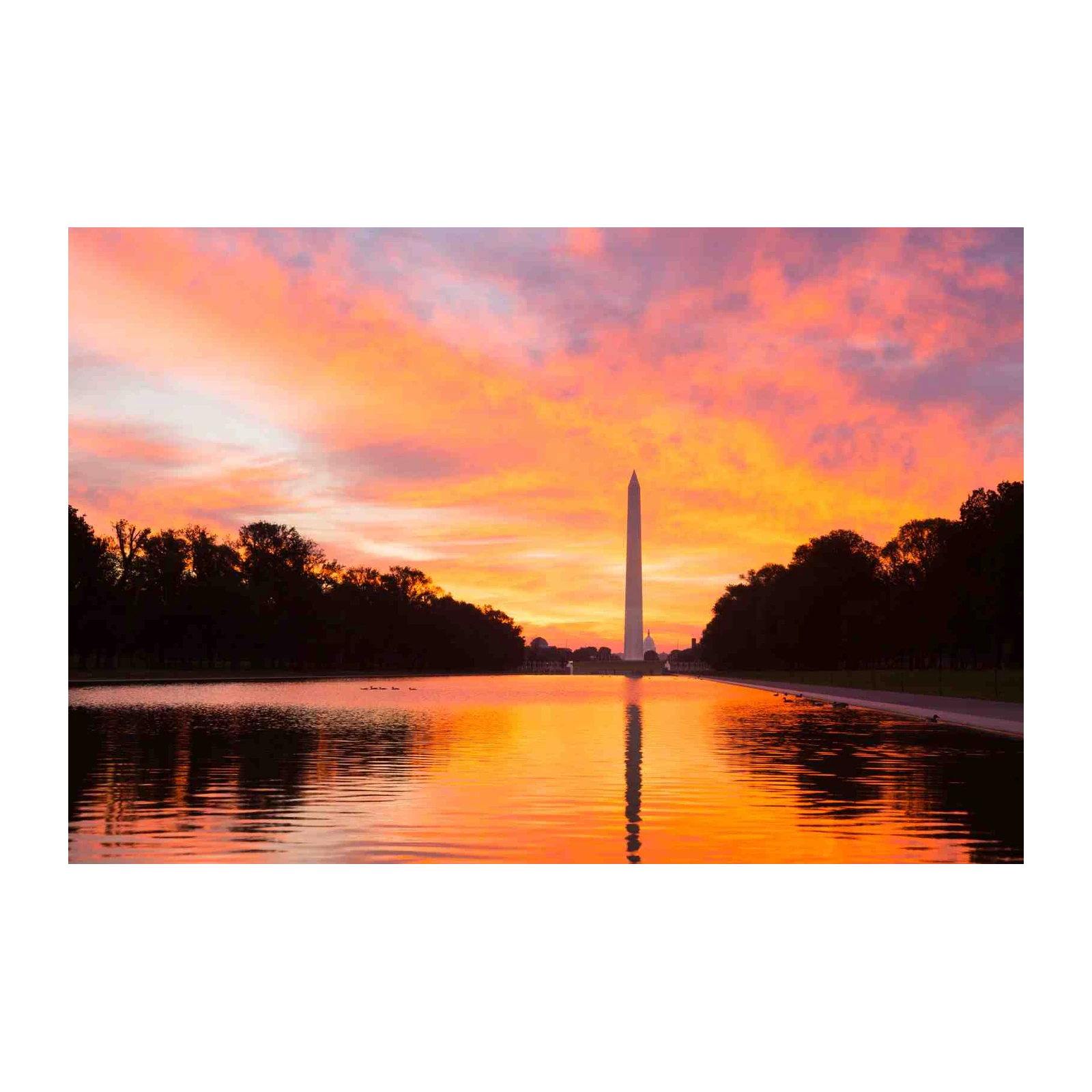 Washington Monument Sunset Wall Art