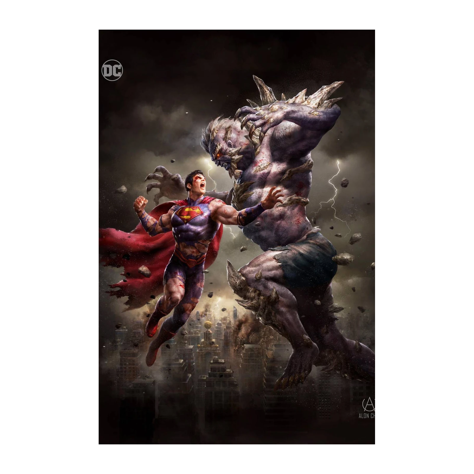 Epic Superman vs Doomsday Battle Wall Art