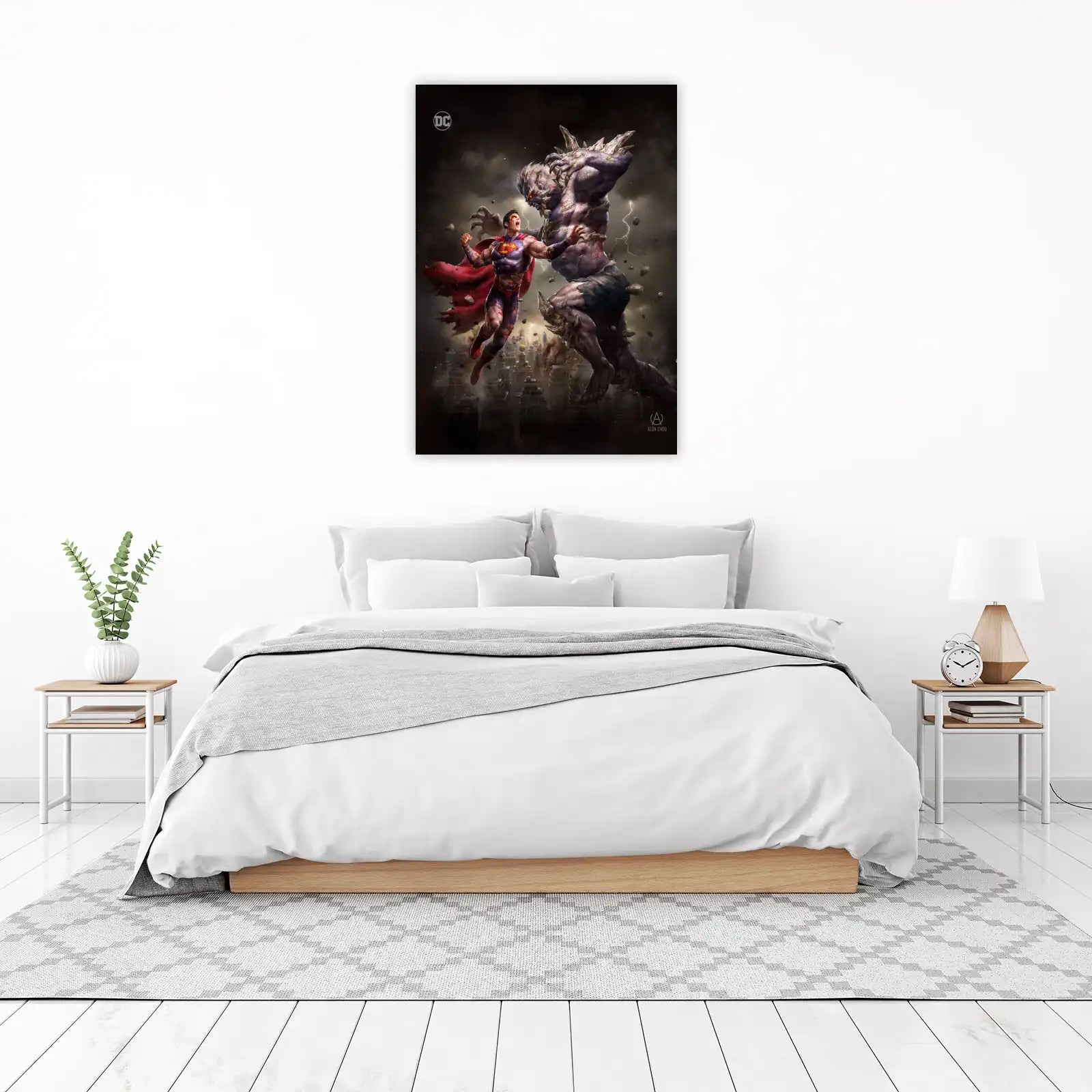 Epic Superman vs Doomsday Battle Wall Art