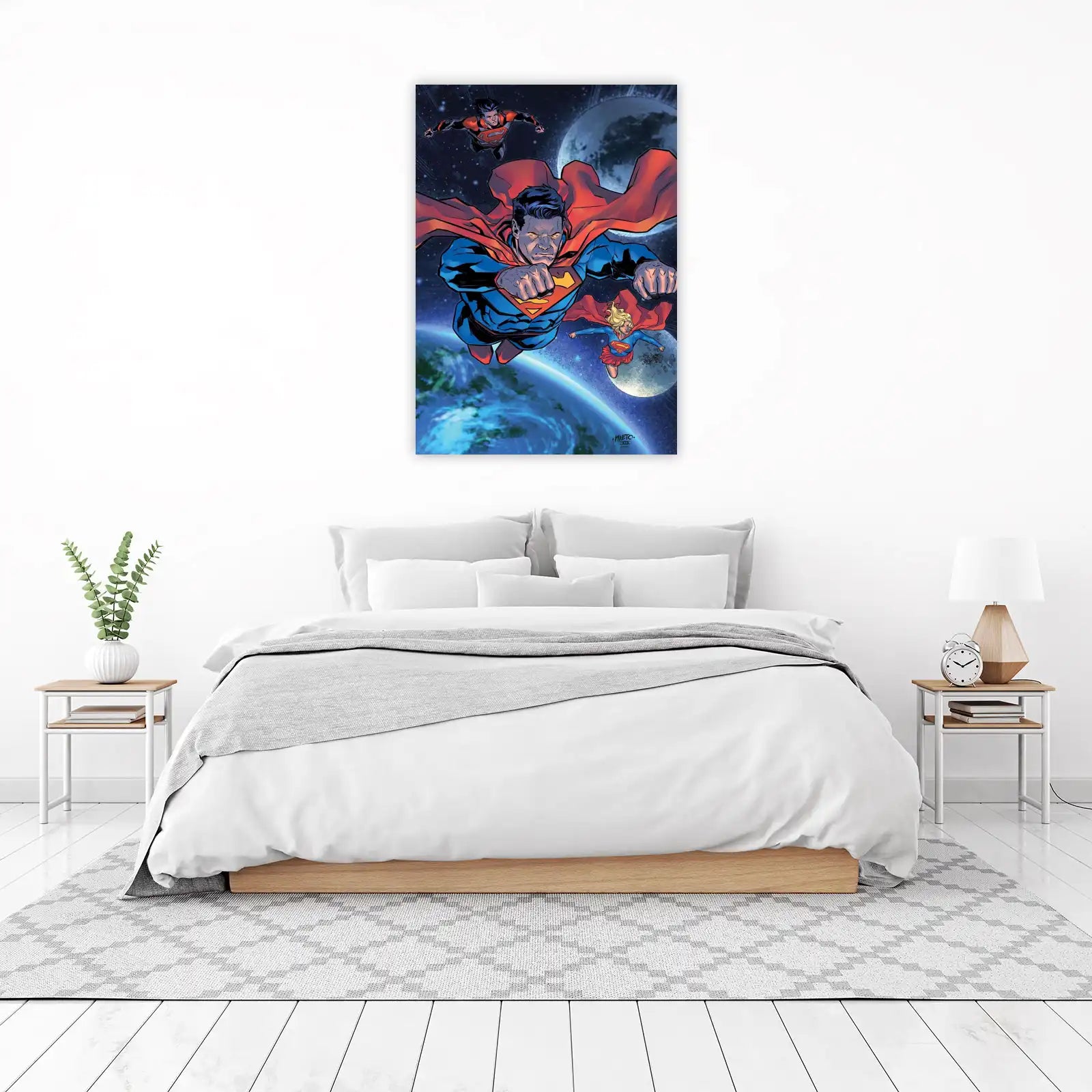 Superman Family Flying Through Space Wall Art