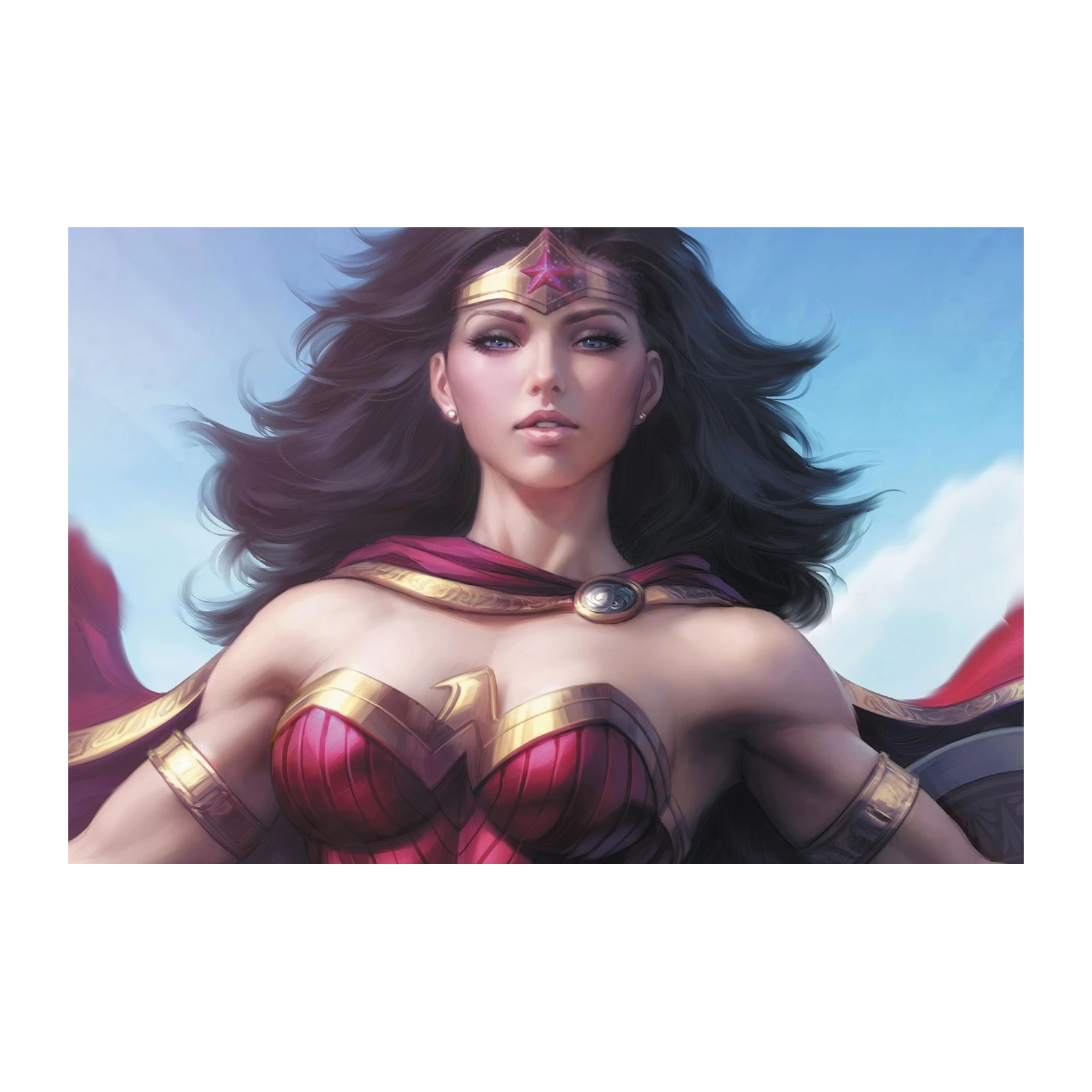 Dynamic Wonder Woman Heroic Pose Wall Art