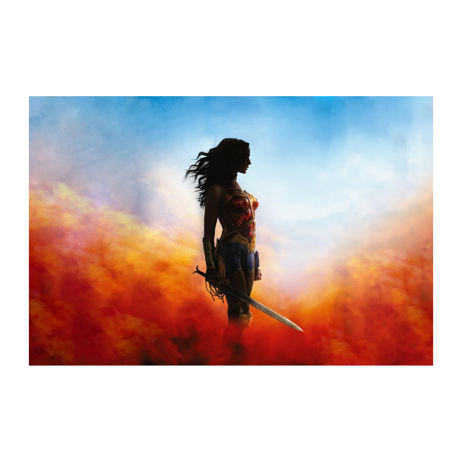 Epic Wonder Woman Silhouette Wall Art