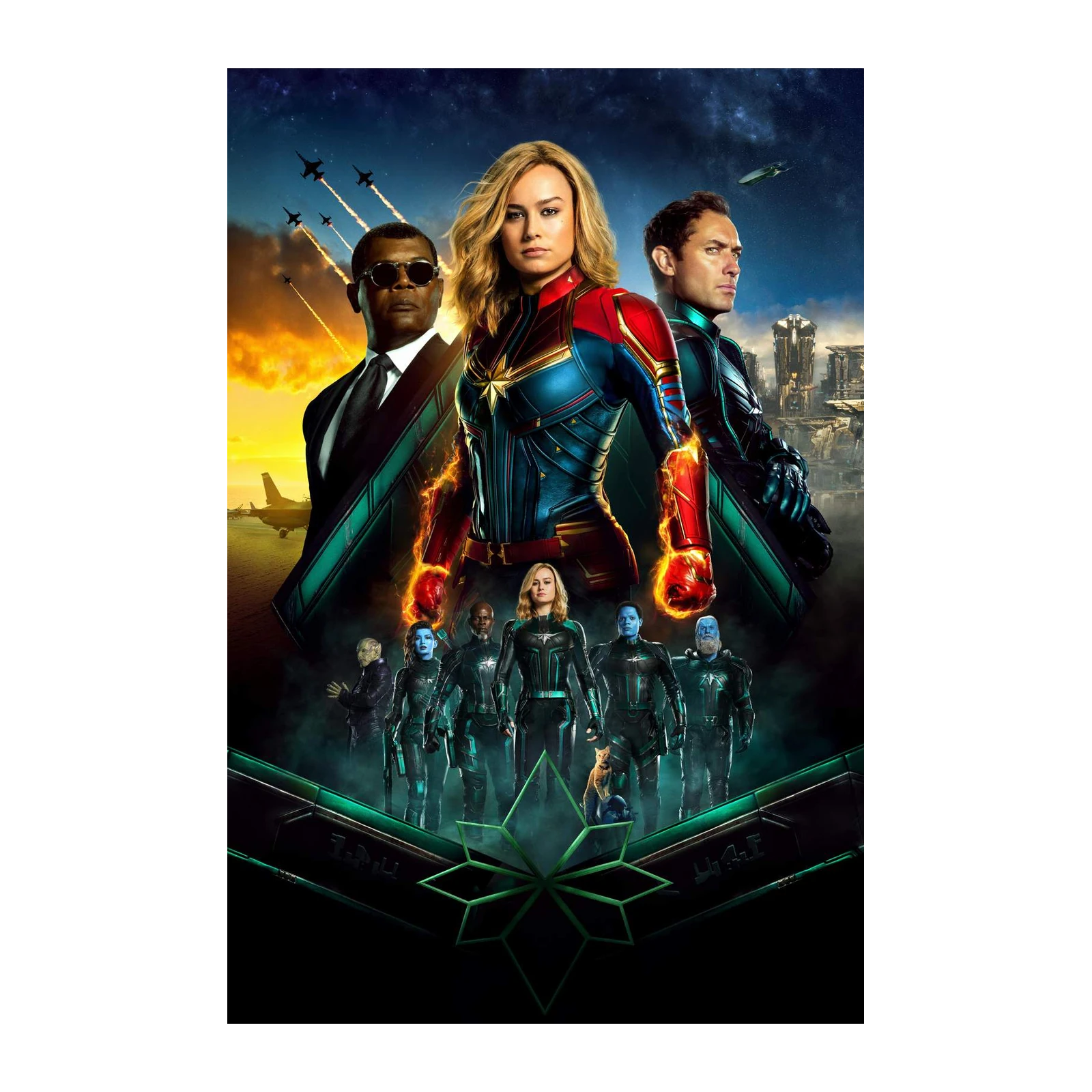 Captain Marvel Team Glow Wall Art