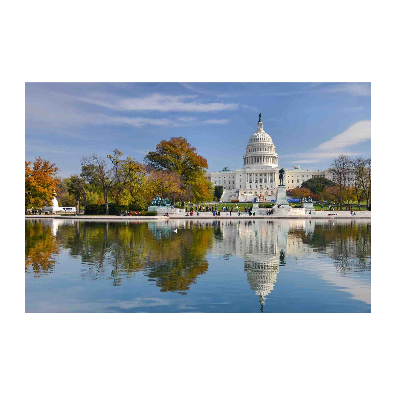 US Capitol Reflection Autumn Wall Art