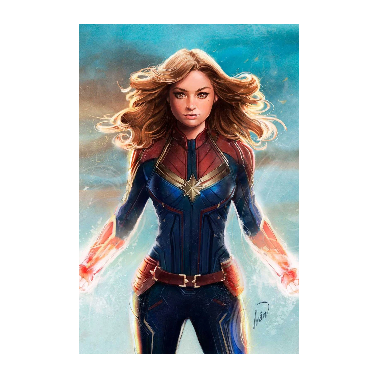 Captain Marvel Power Glow Wall Art