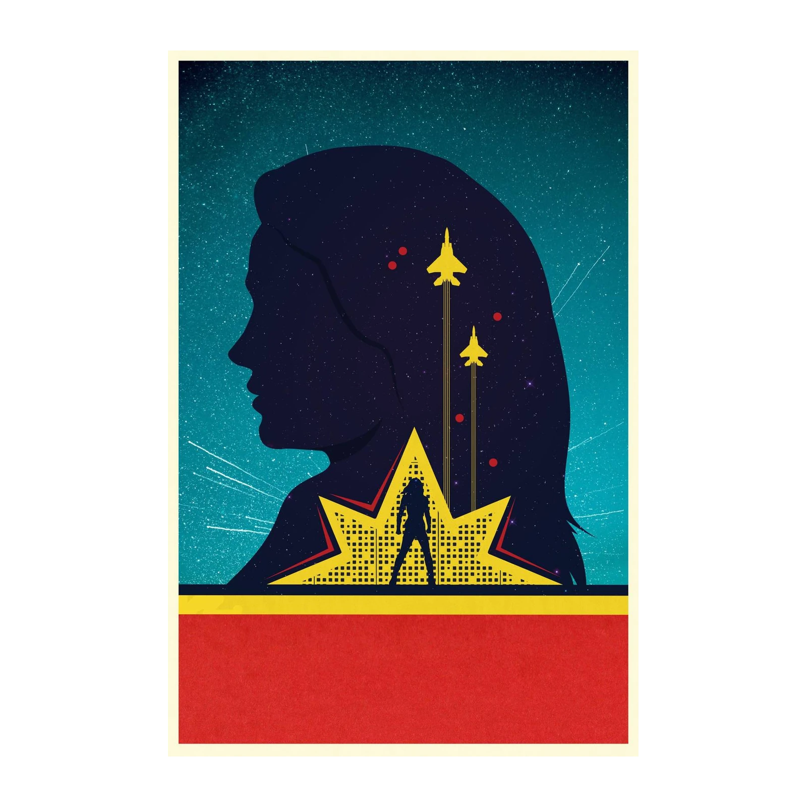 Cosmic Heroine Silhouette Wall Art