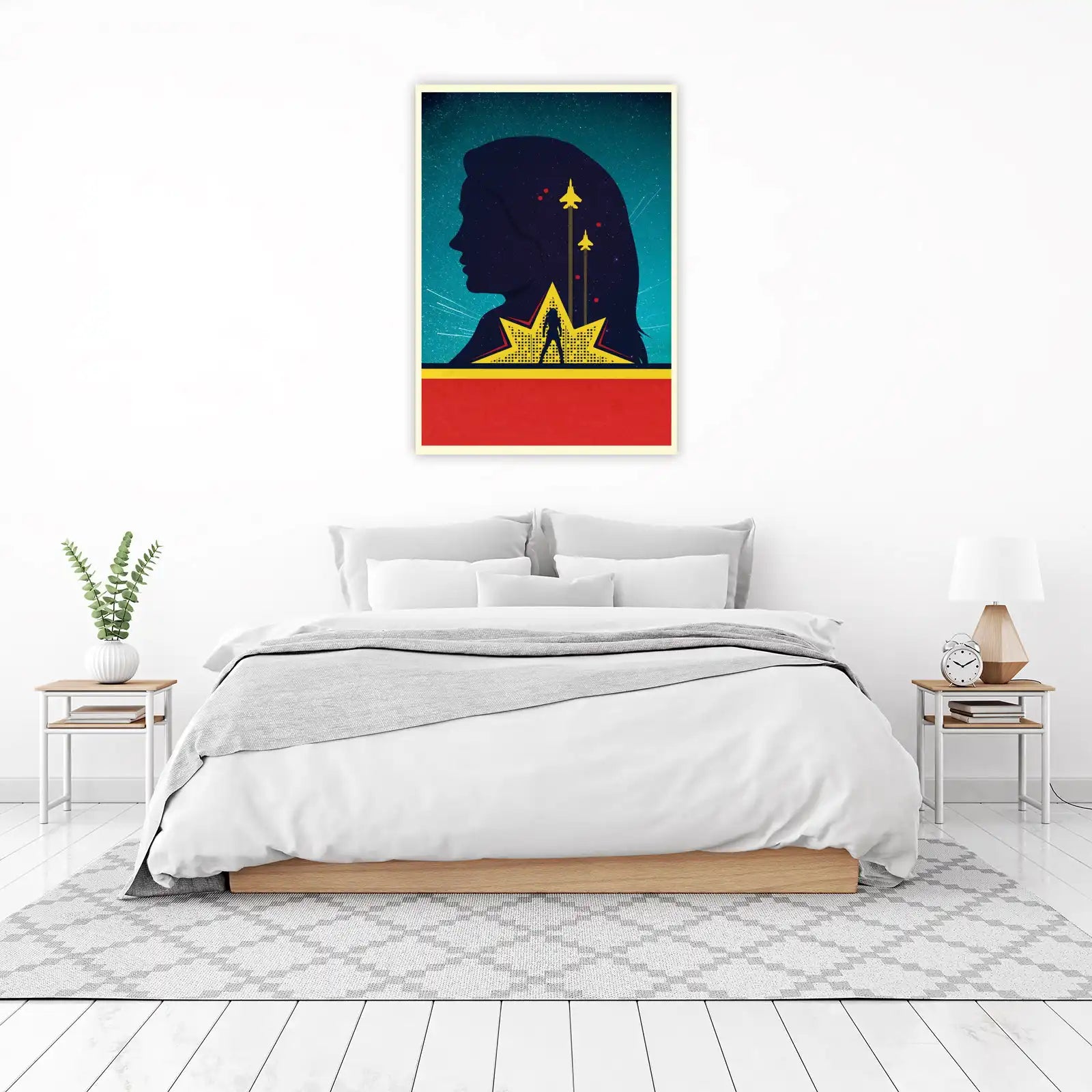 Cosmic Heroine Silhouette Wall Art