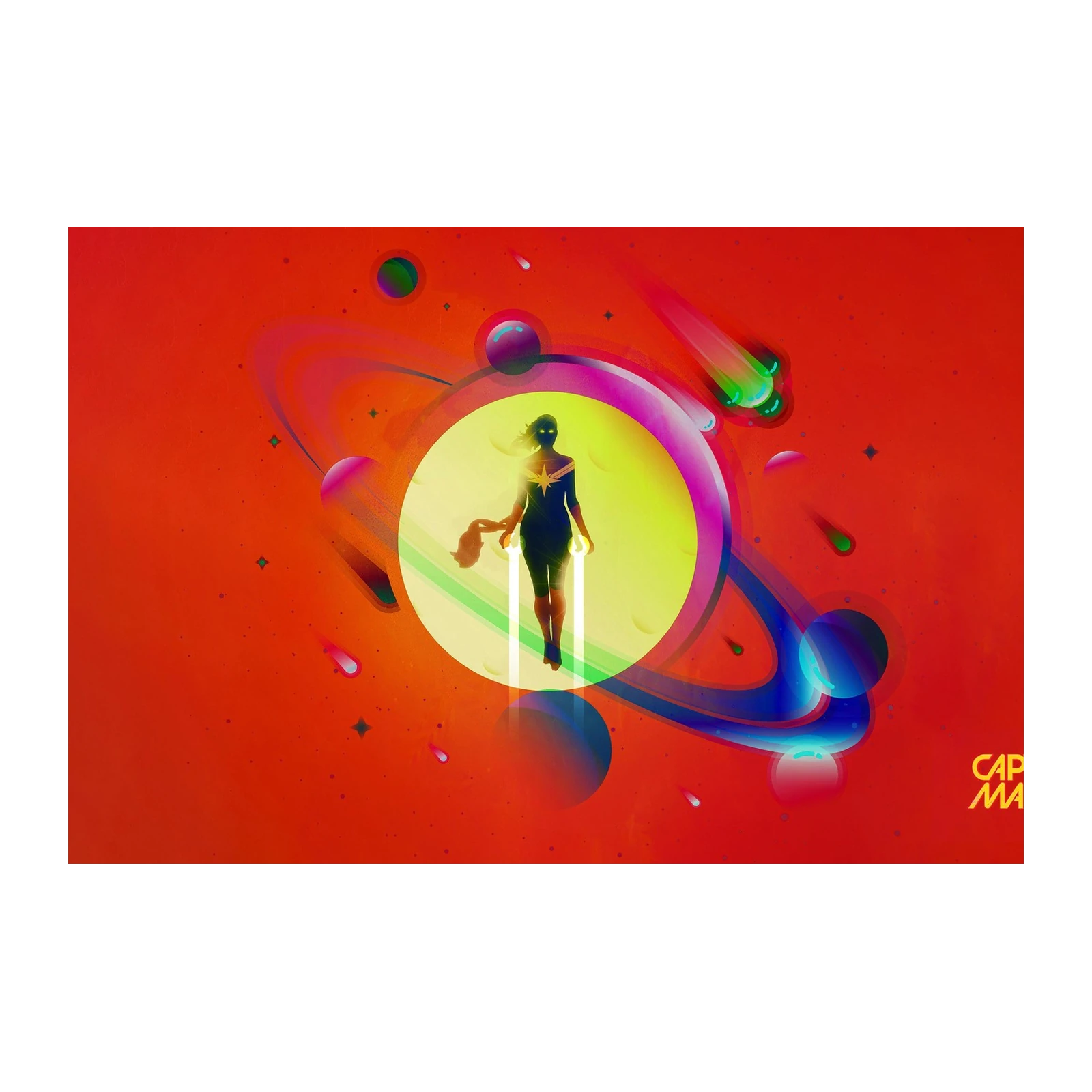 Captain Marvel Cosmic Burst Wall Art