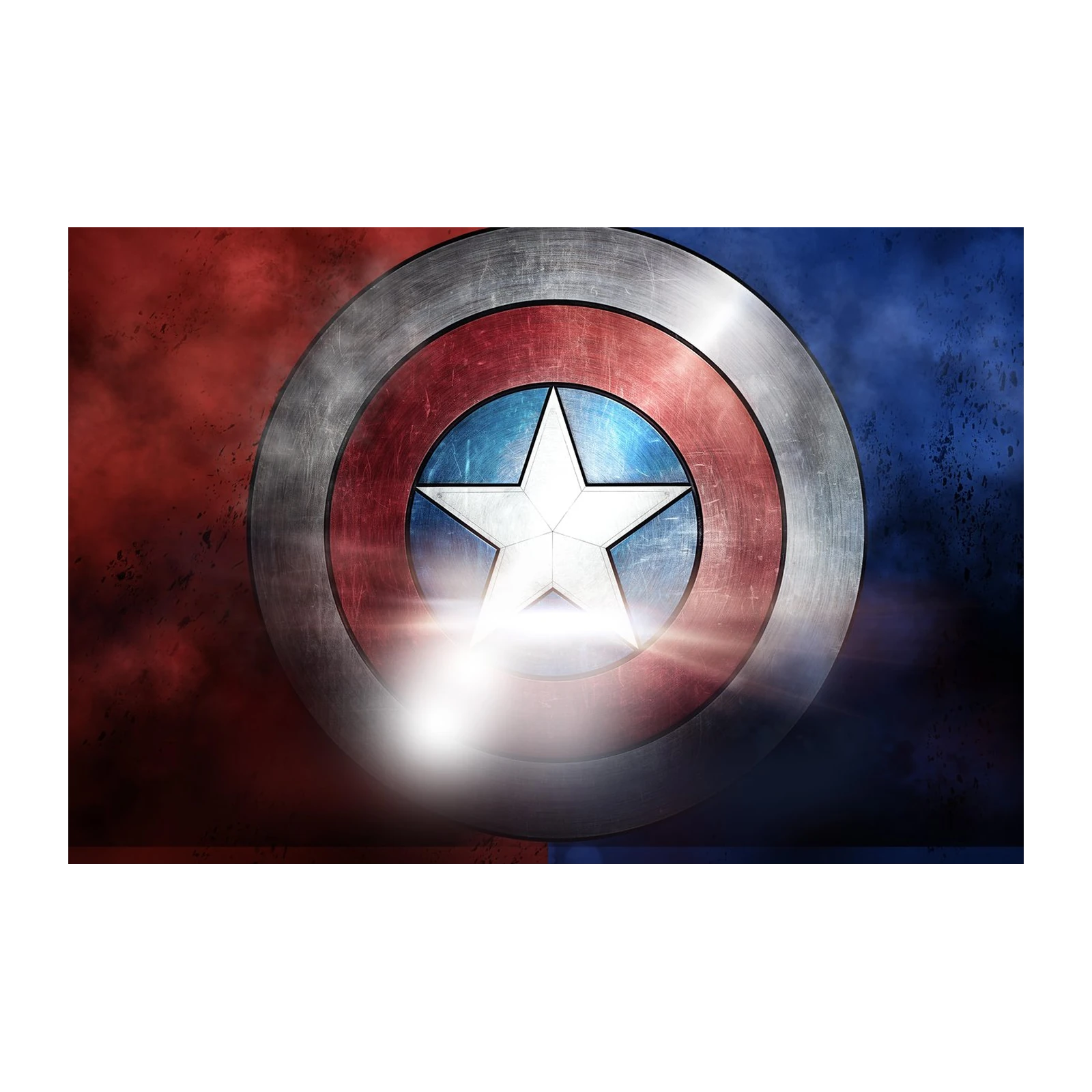 Iconic Shield Red Blue Grunge Wall Art