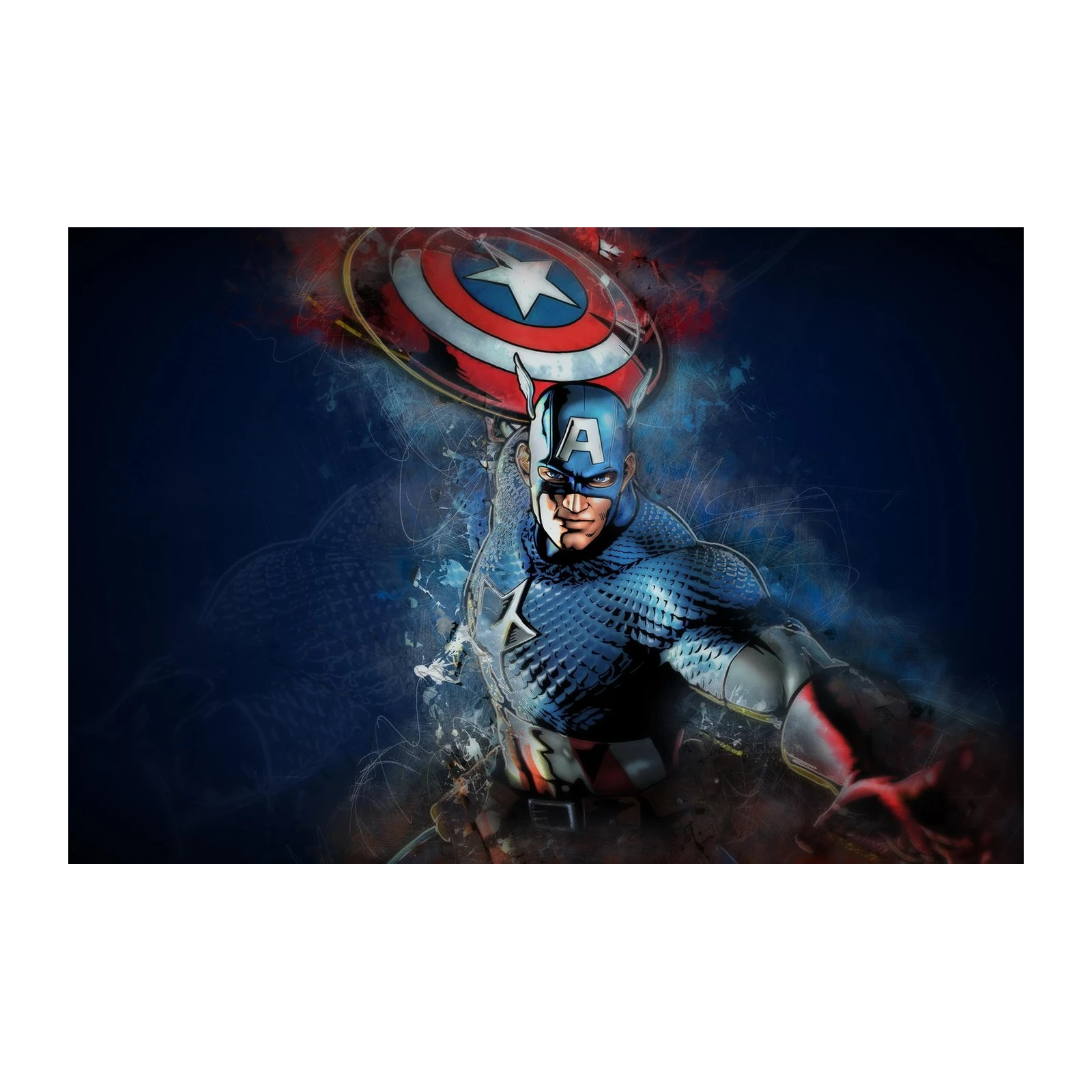 Epic Captain America Action Wall Art