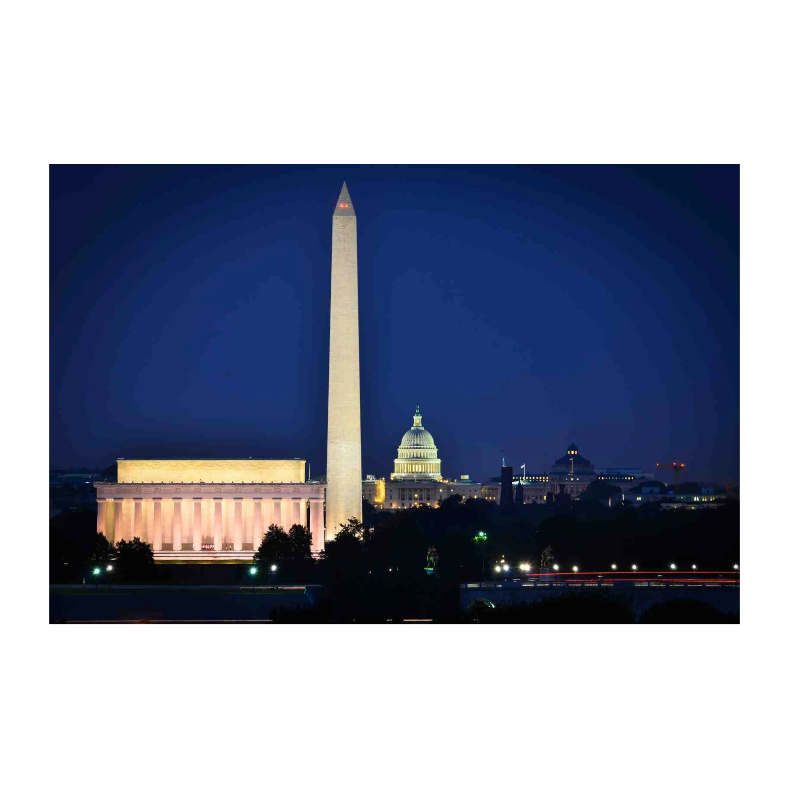 Washington DC Skyline at Night Wall Art