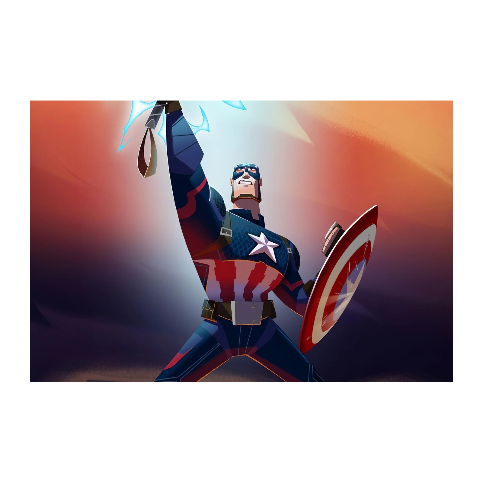 Heroic Captain America Stylized Wall Art