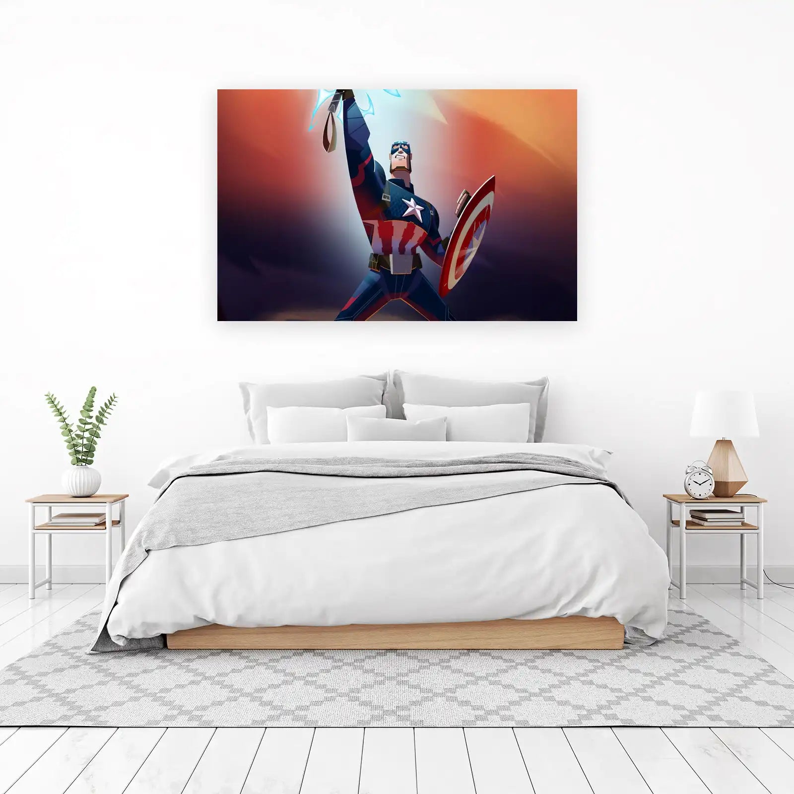 Heroic Captain America Stylized Wall Art