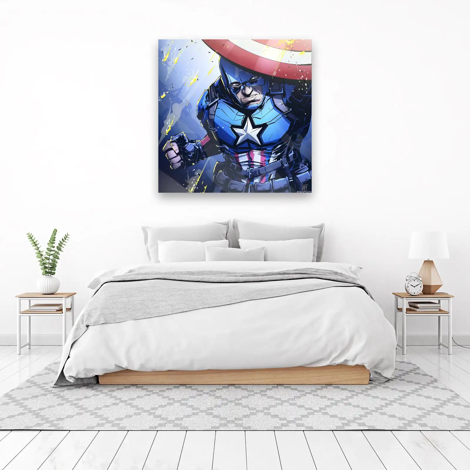 Captain America Dynamic Action Wall Art