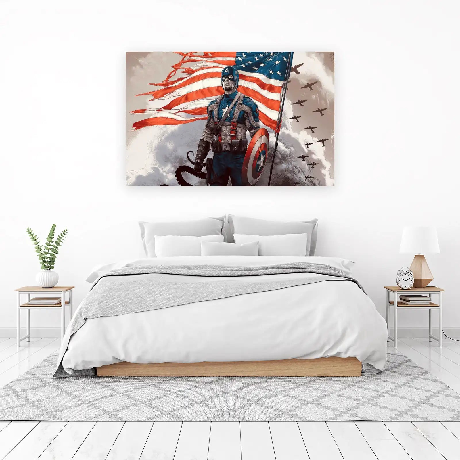 Captain America Patriotic Hero Wall Art