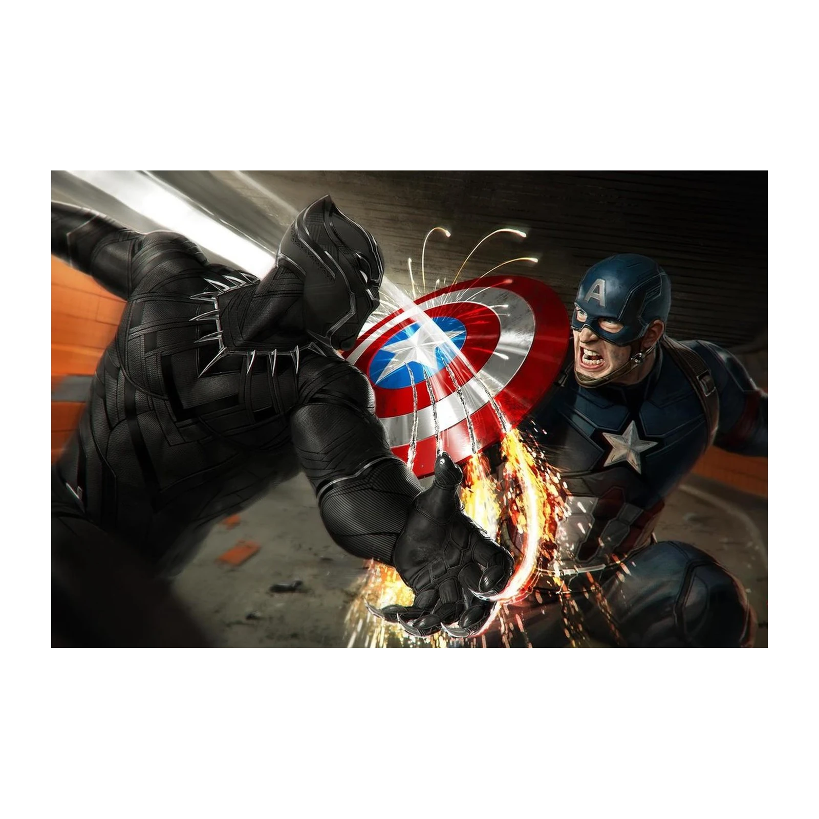 Epic Black Panther vs Captain America Wall Art