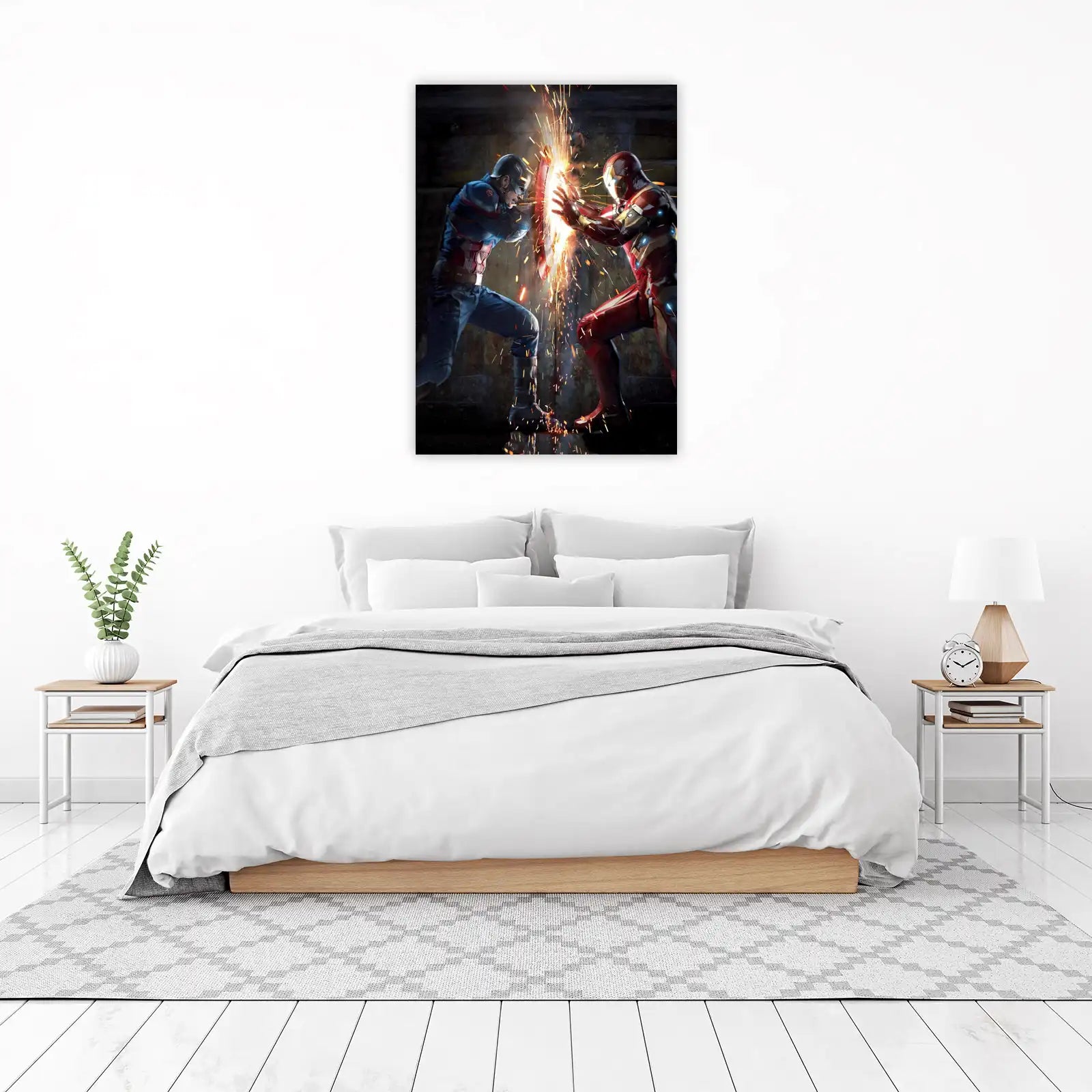 Epic Clash Captain America Iron Man Wall Art