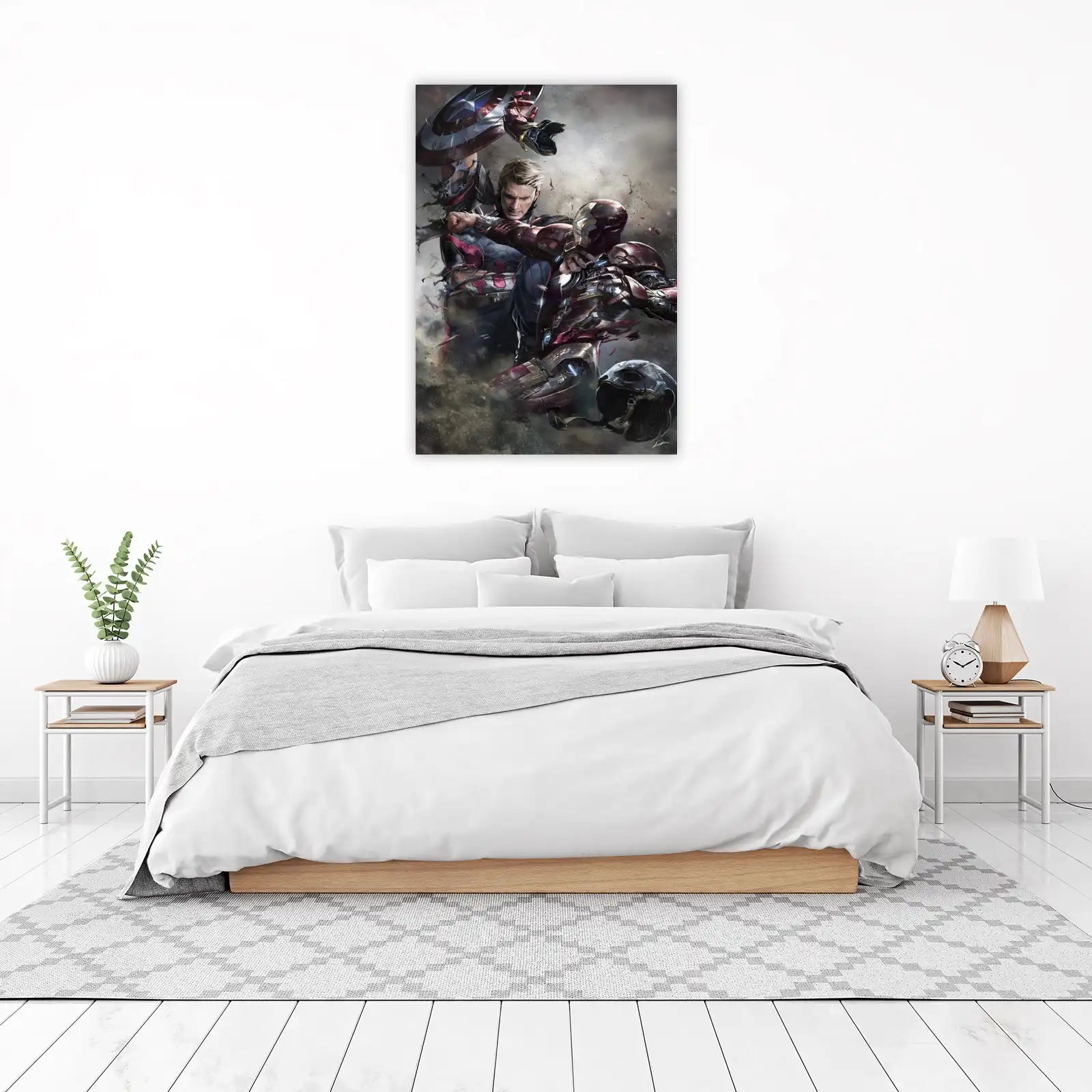 Captain America vs Iron Man Fight Wall Art