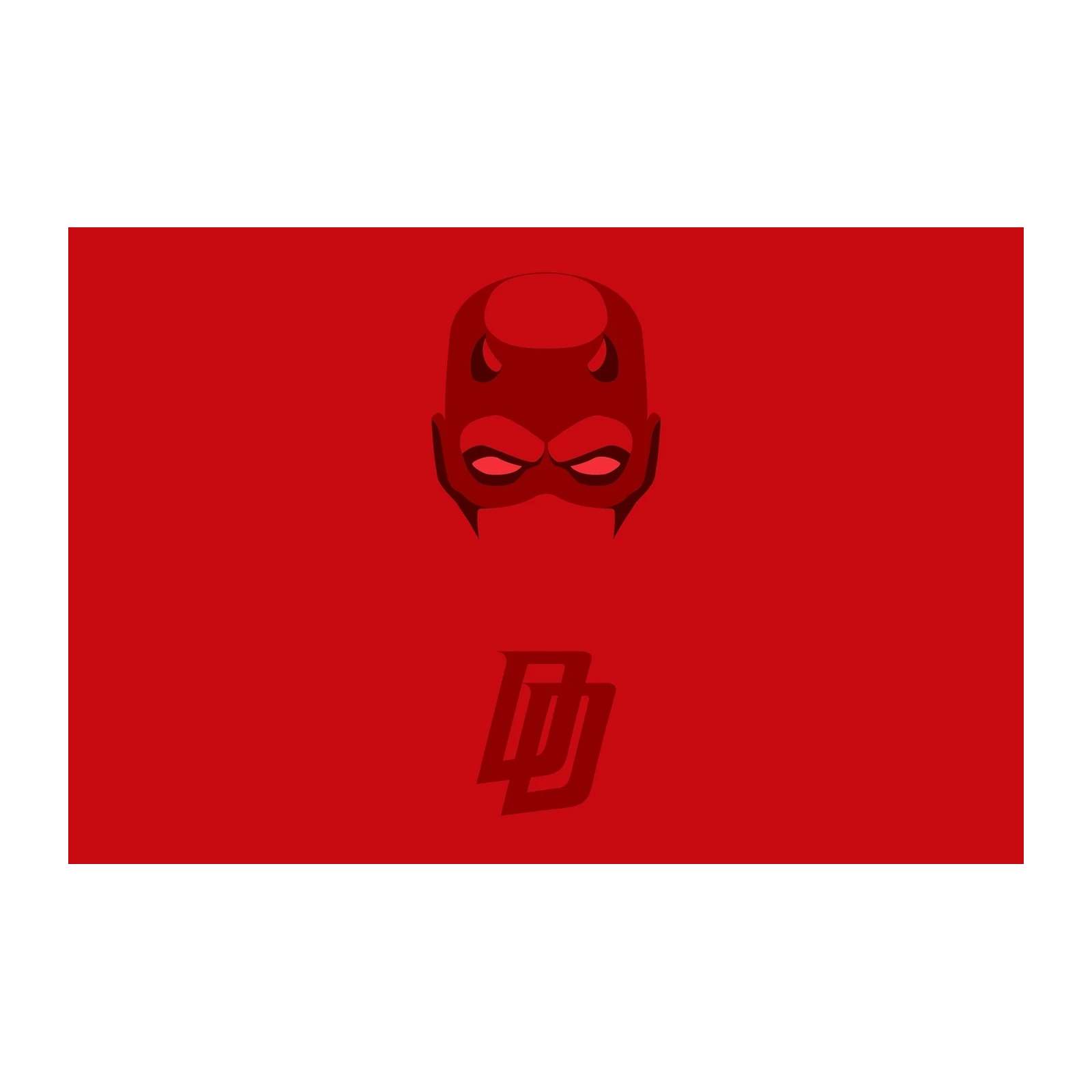 Minimalist Daredevil Logo Red Wall Art