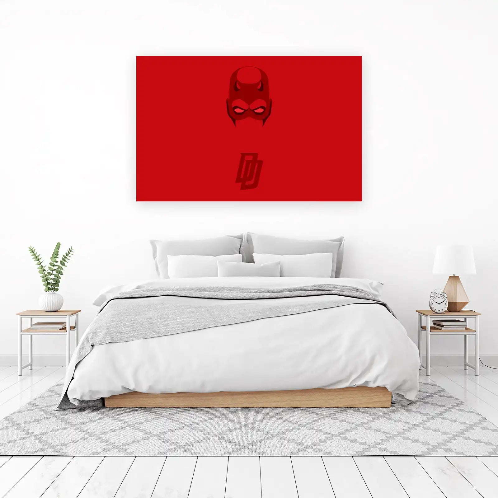 Minimalist Daredevil Logo Red Wall Art