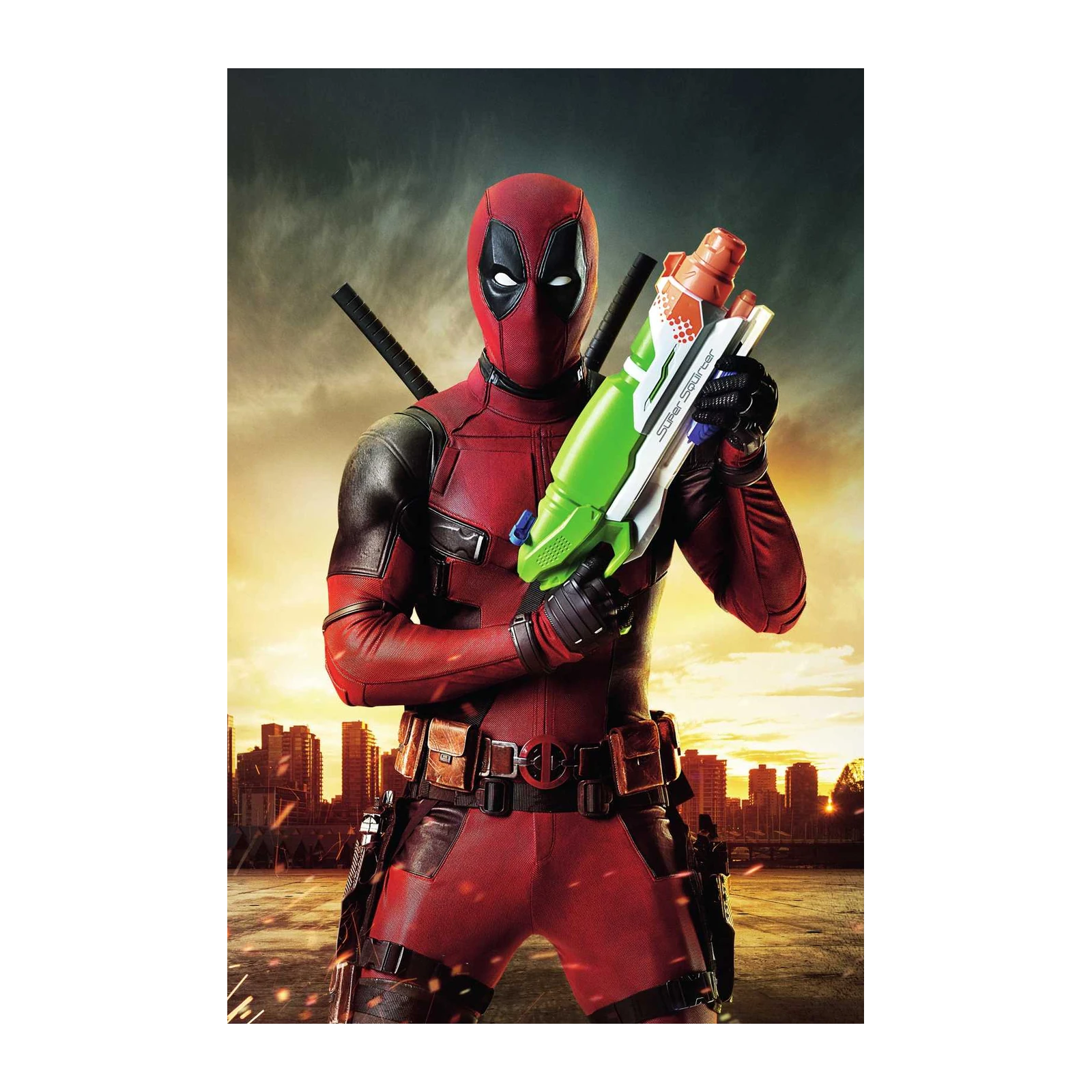 Deadpool with Super Squirter Wall Art