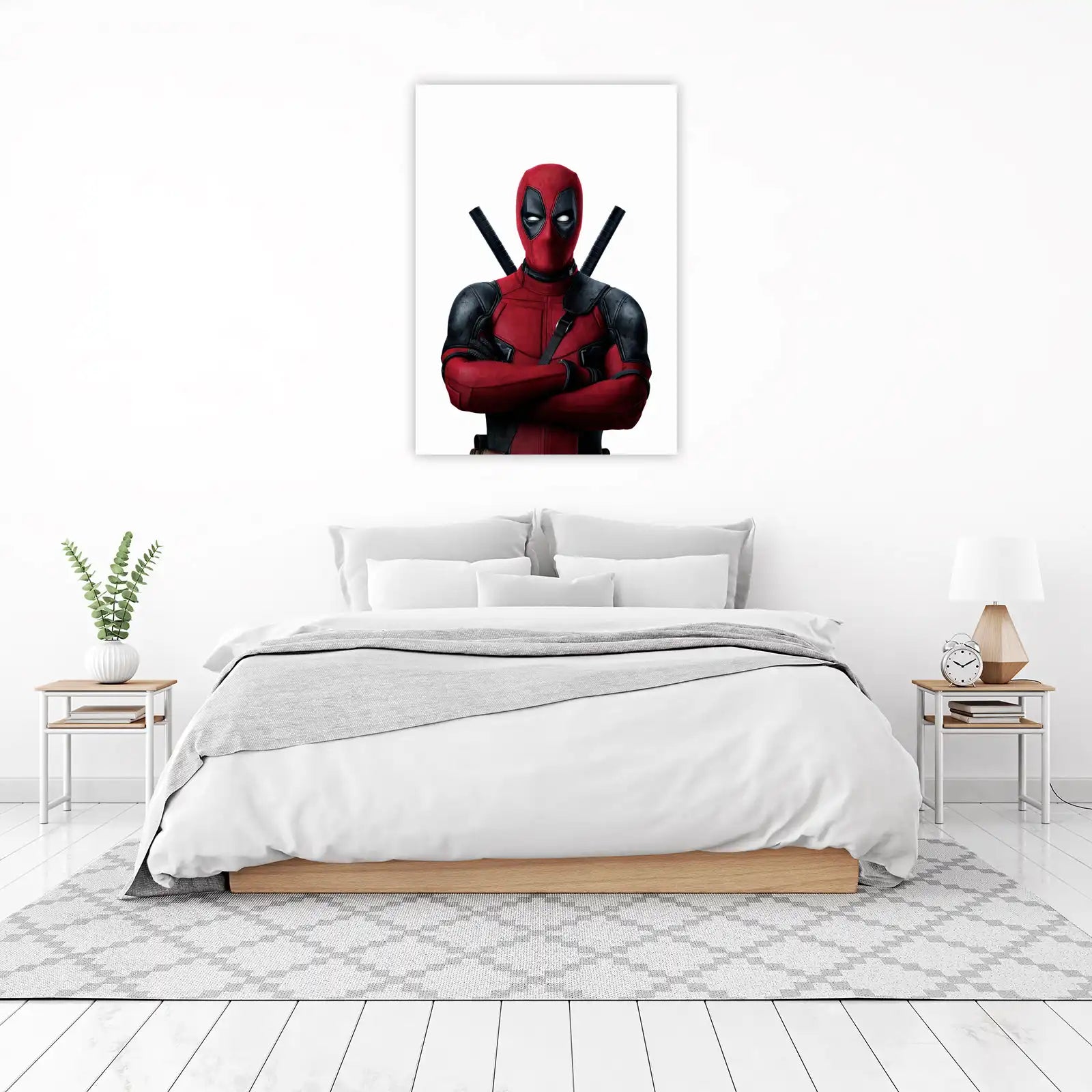Deadpool Action Pose Red & Black Wall Art