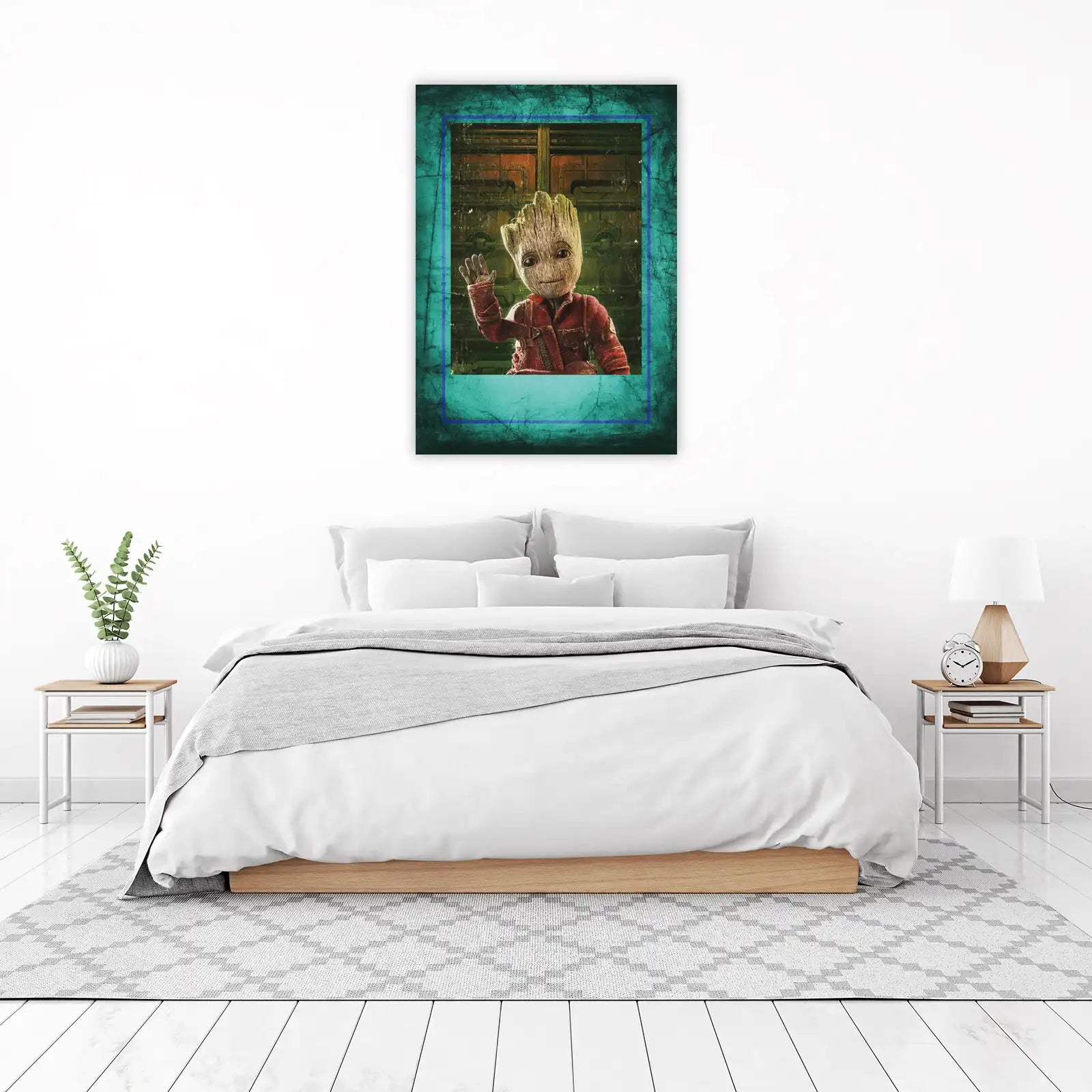 Adorable Baby Groot Waving Wall Art