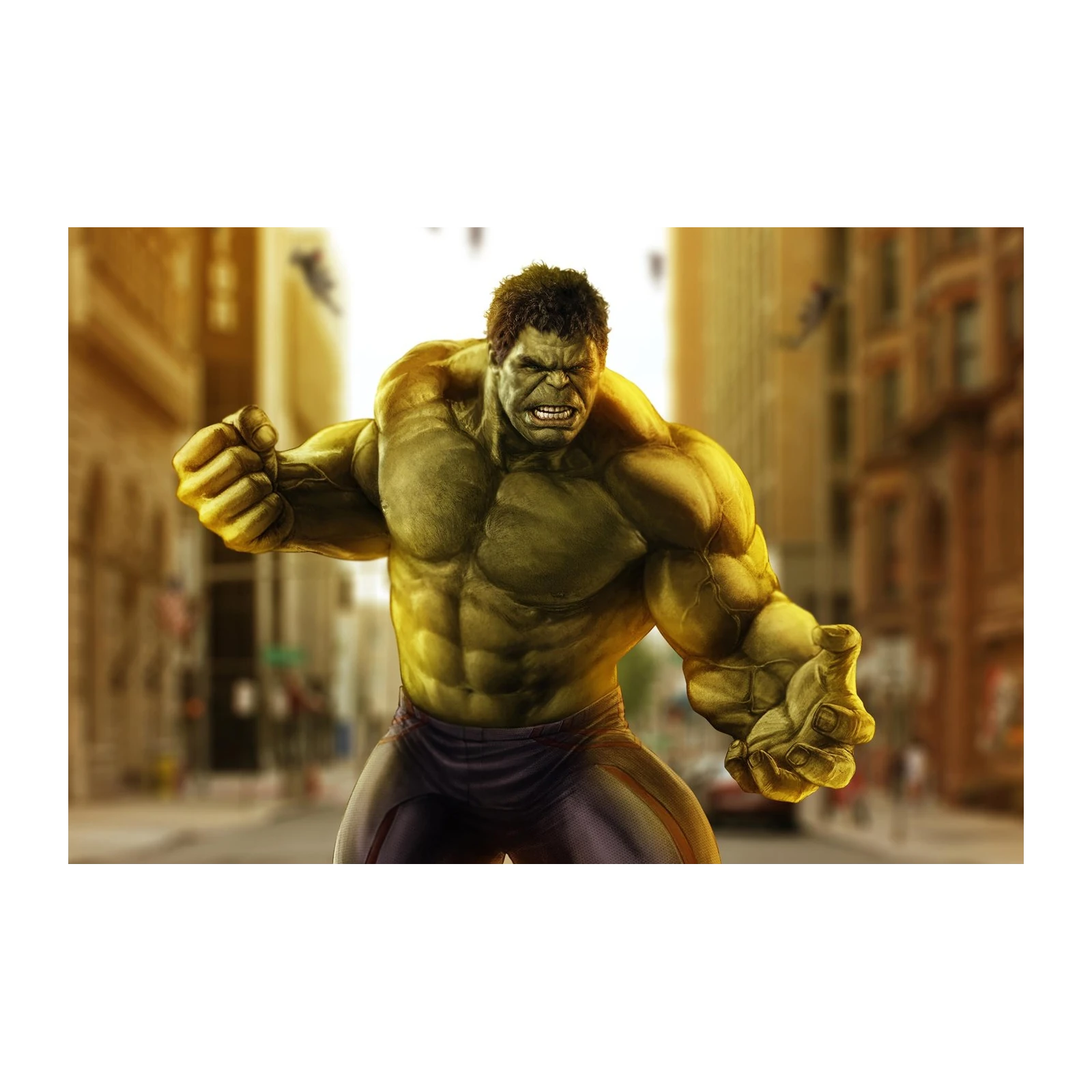 Hulk Smash Cityscape Wall Art
