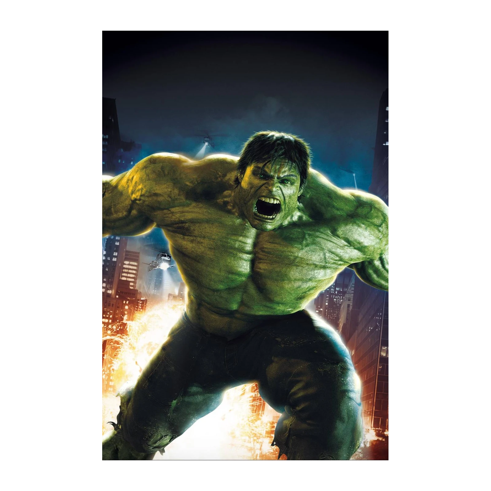 Incredible Hulk Roaring Cityscape Wall Art